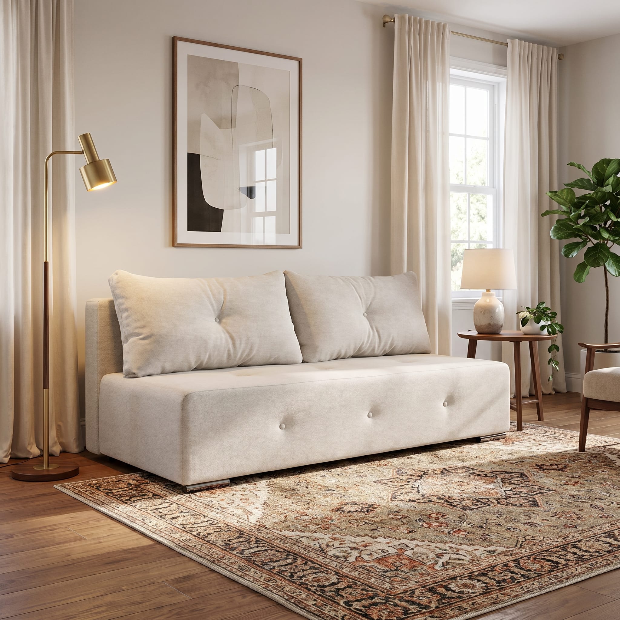 Sofa Bed Pugo Light gray XL (160cm) — photo 1