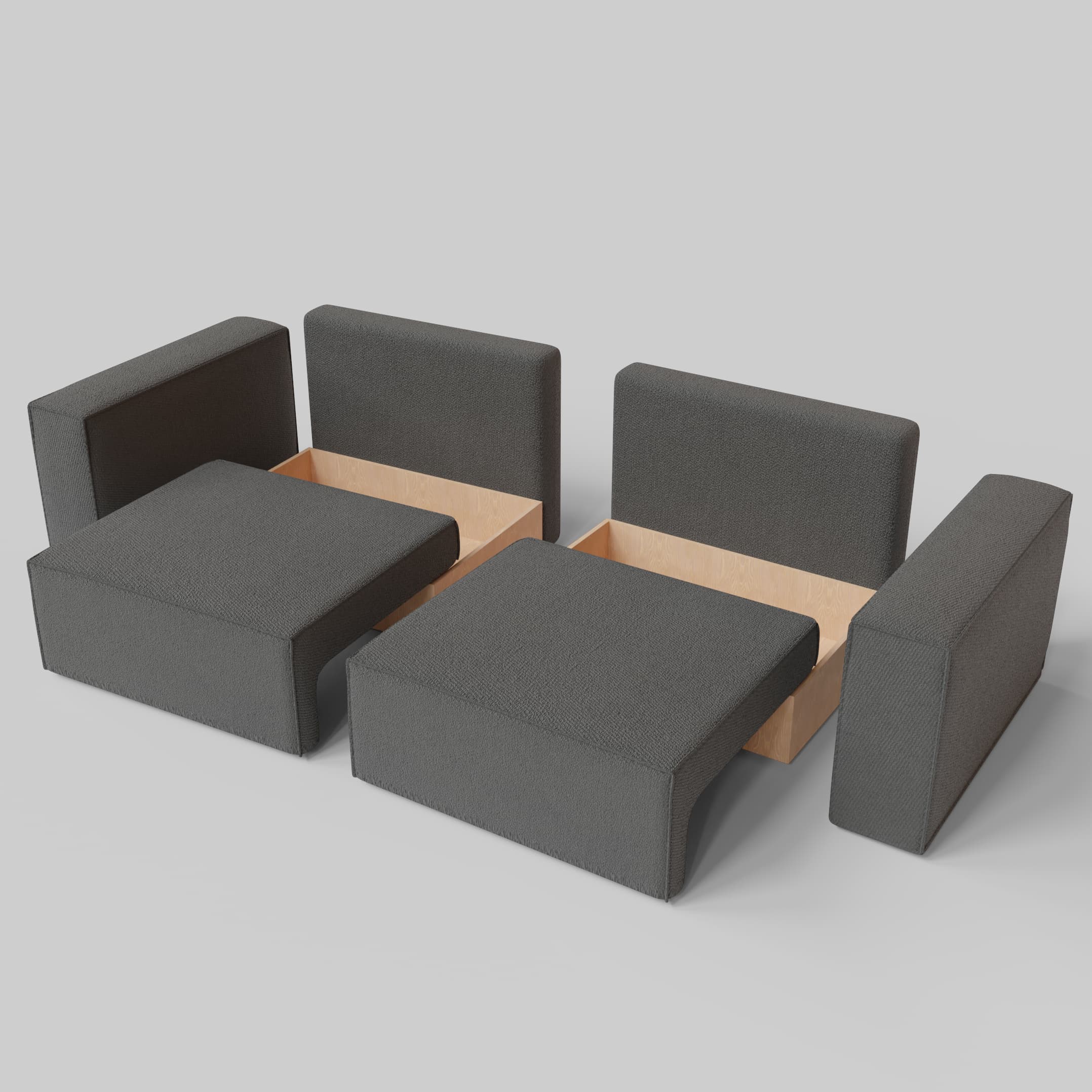 Moduļu divāns Ven n4 Mini Tumši pelēks - 3