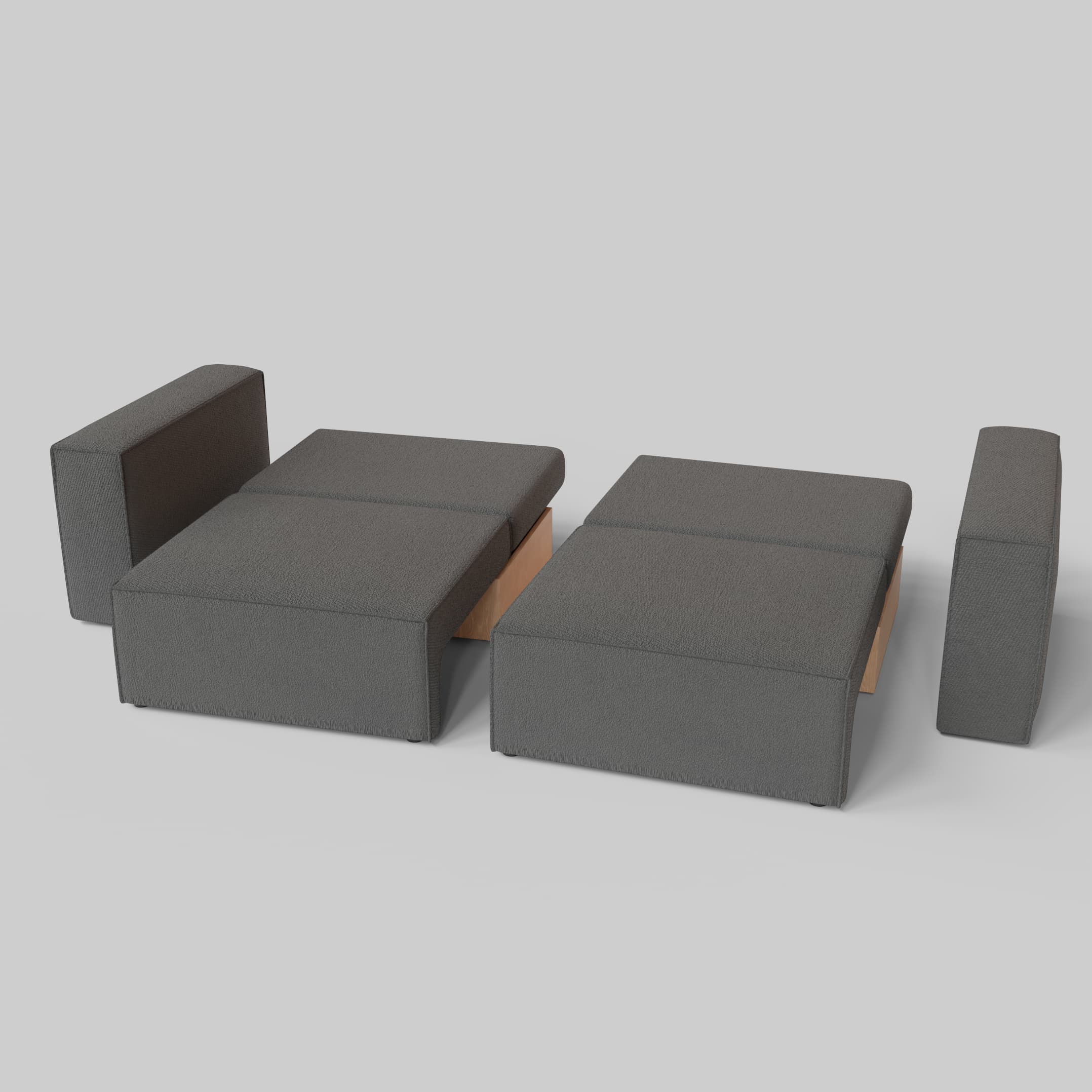 Moduļu divāns Ven n4 Mini Tumši pelēks - 4