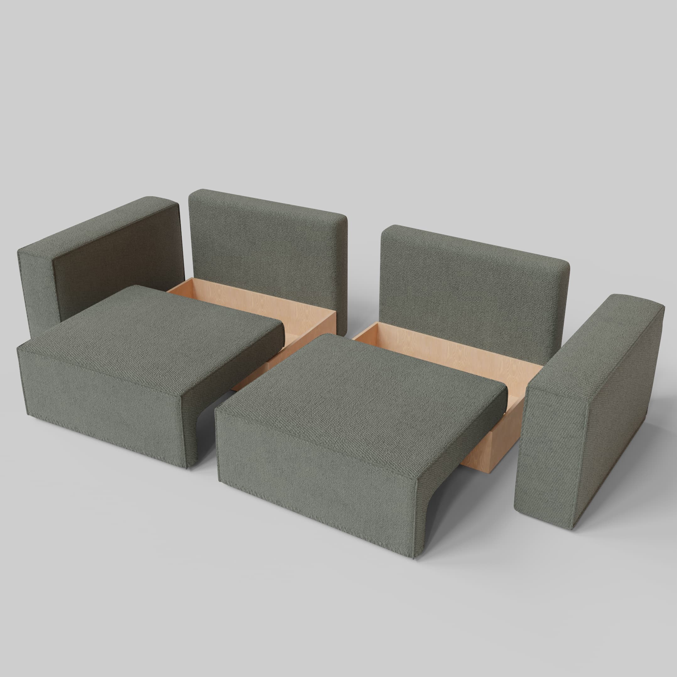 Moduļu divāns Ven n4 Mini Gaiši pelēka - 3