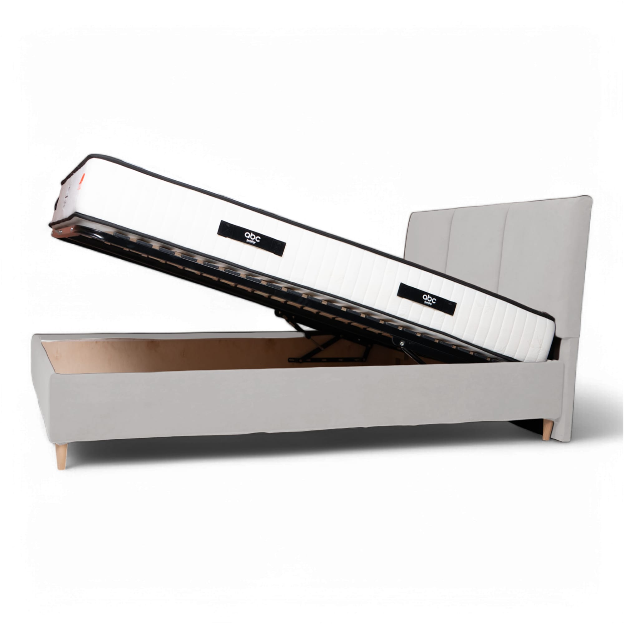 Bed with Storage Libe Classic Light gray 120 — photo 7