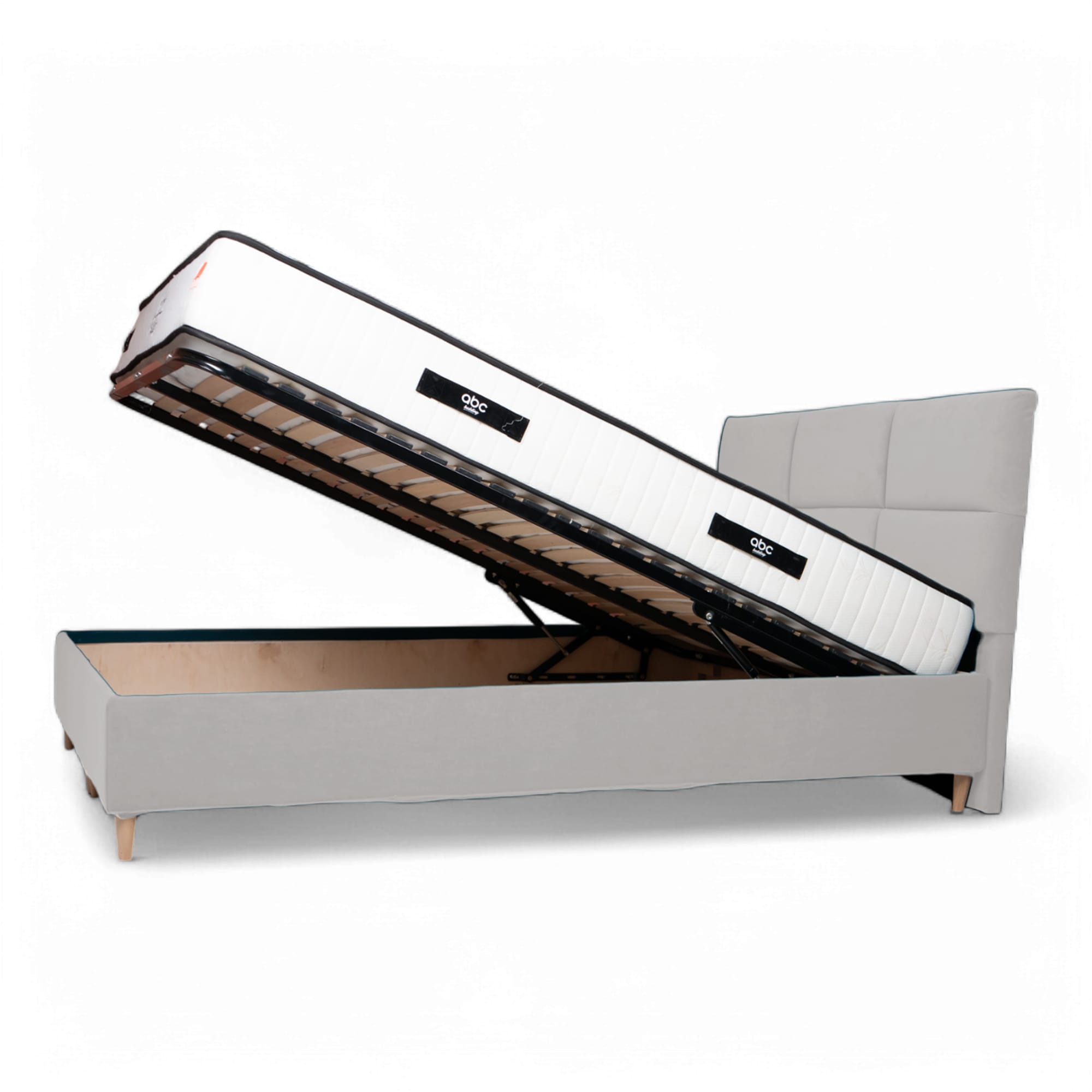 Bed with Storage Lizi Classic Light gray 120 — photo 6