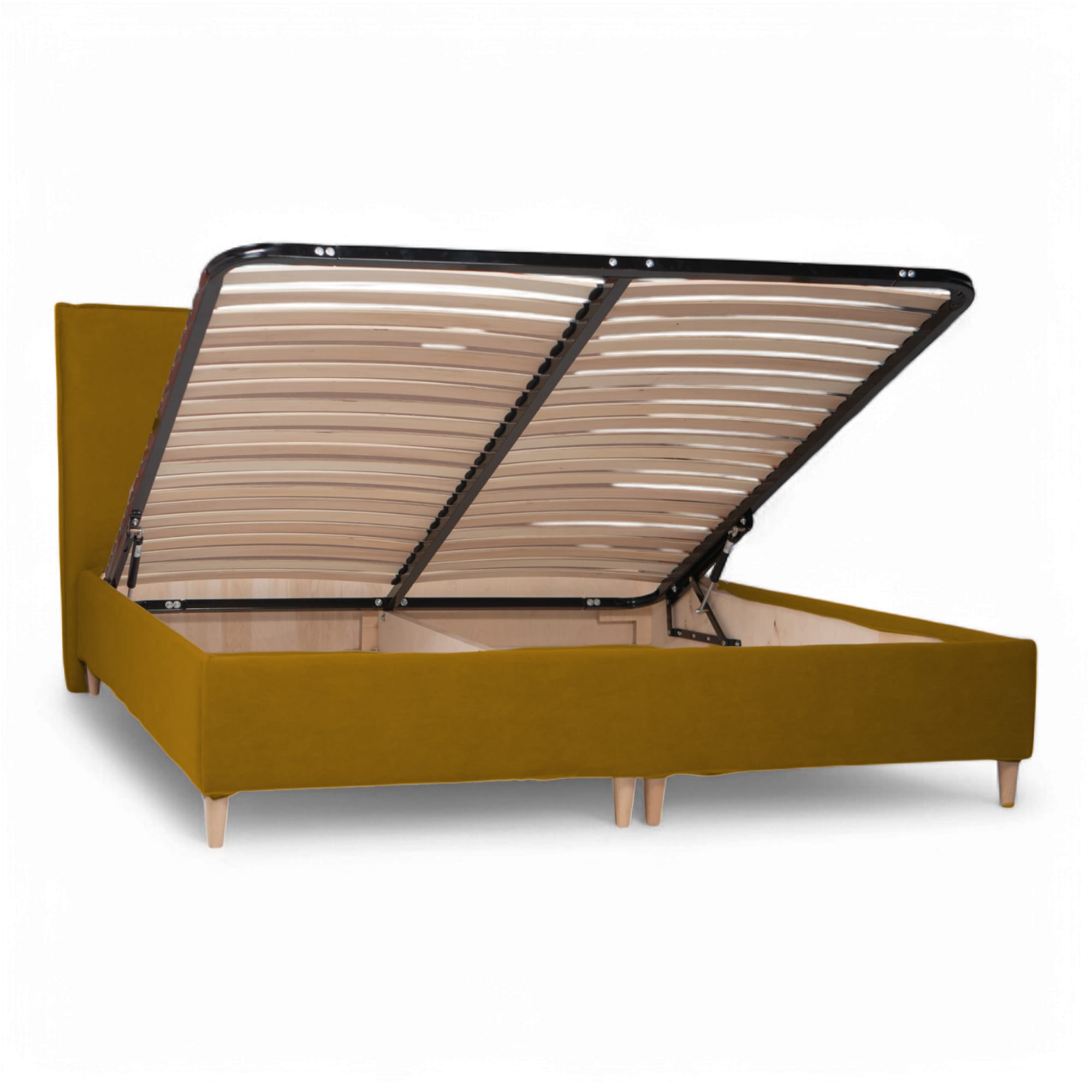 Bed with Storage Mika Classic Mustard 140 — photo 9