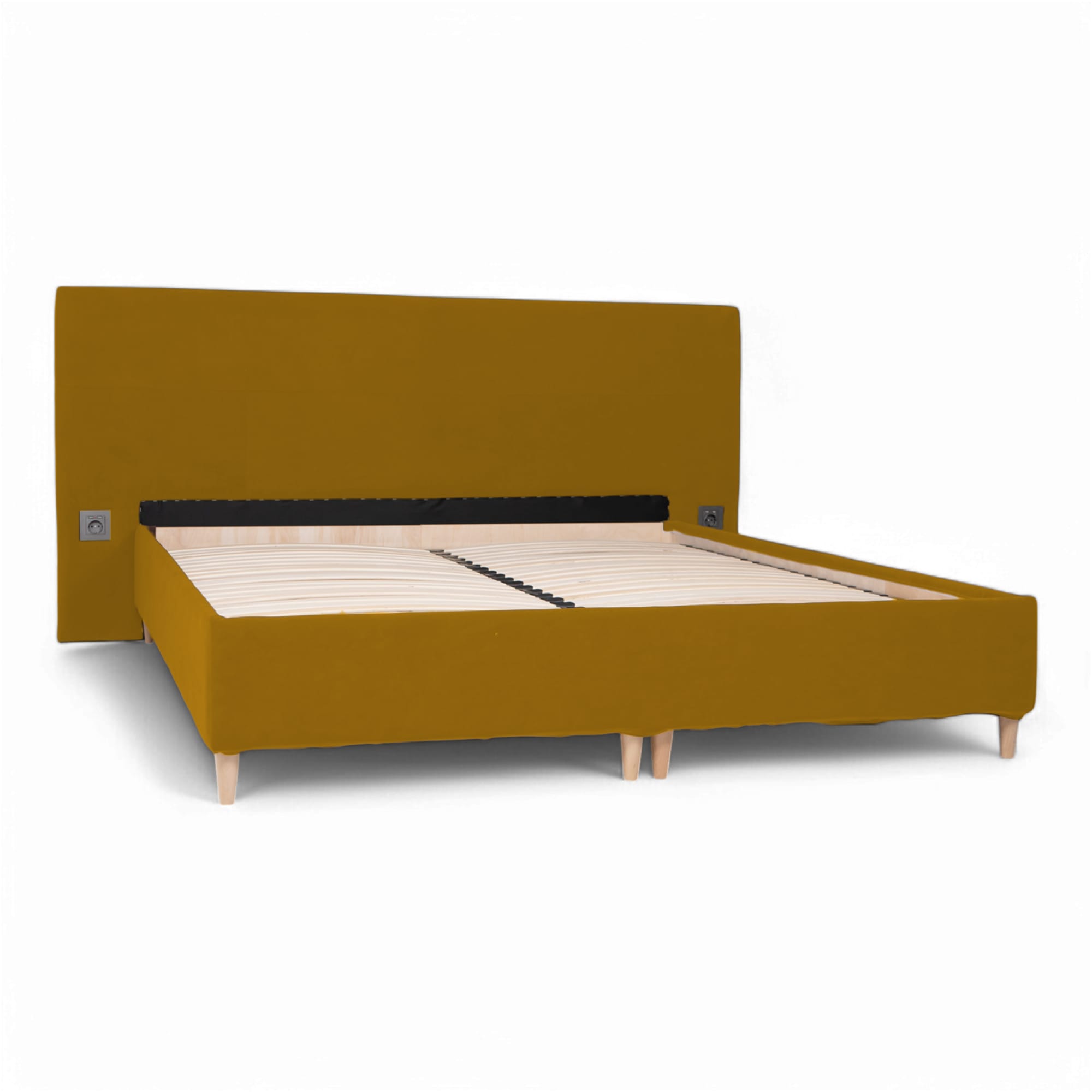 Bed with Storage Sandra Classic Mustard 120 — photo 9