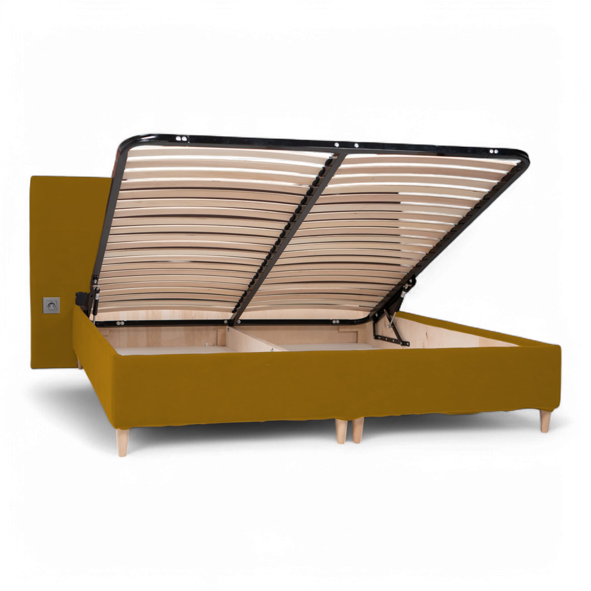 Bed with Storage Sandra Classic Mustard 120 — photo 10