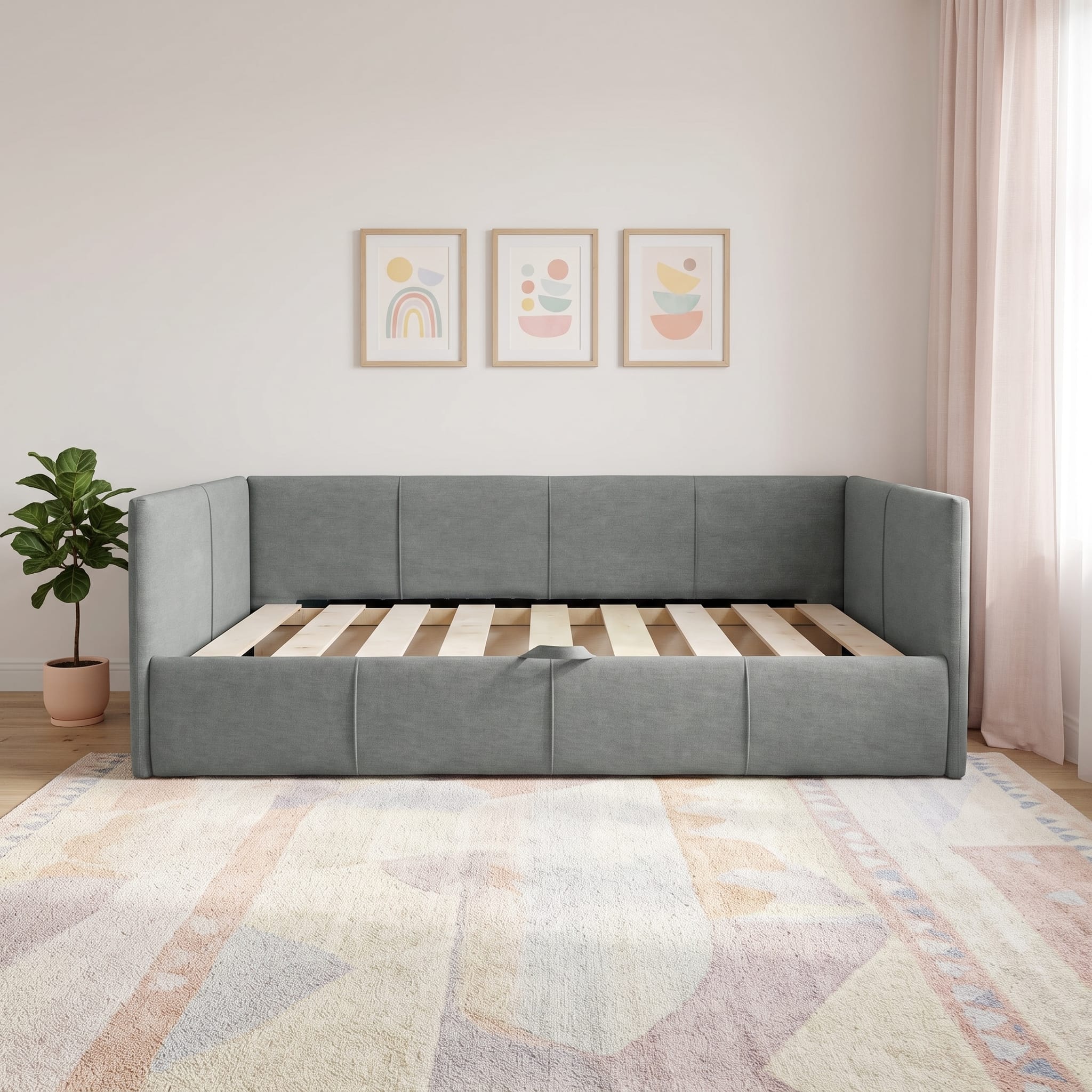 Single bed Teodor Dark gray Without mattress - 1