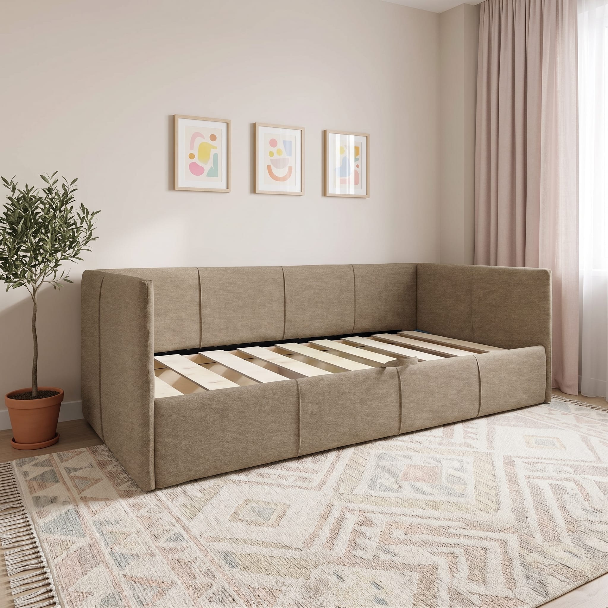 Single bed Teodor Beige-gray Without mattress - 1