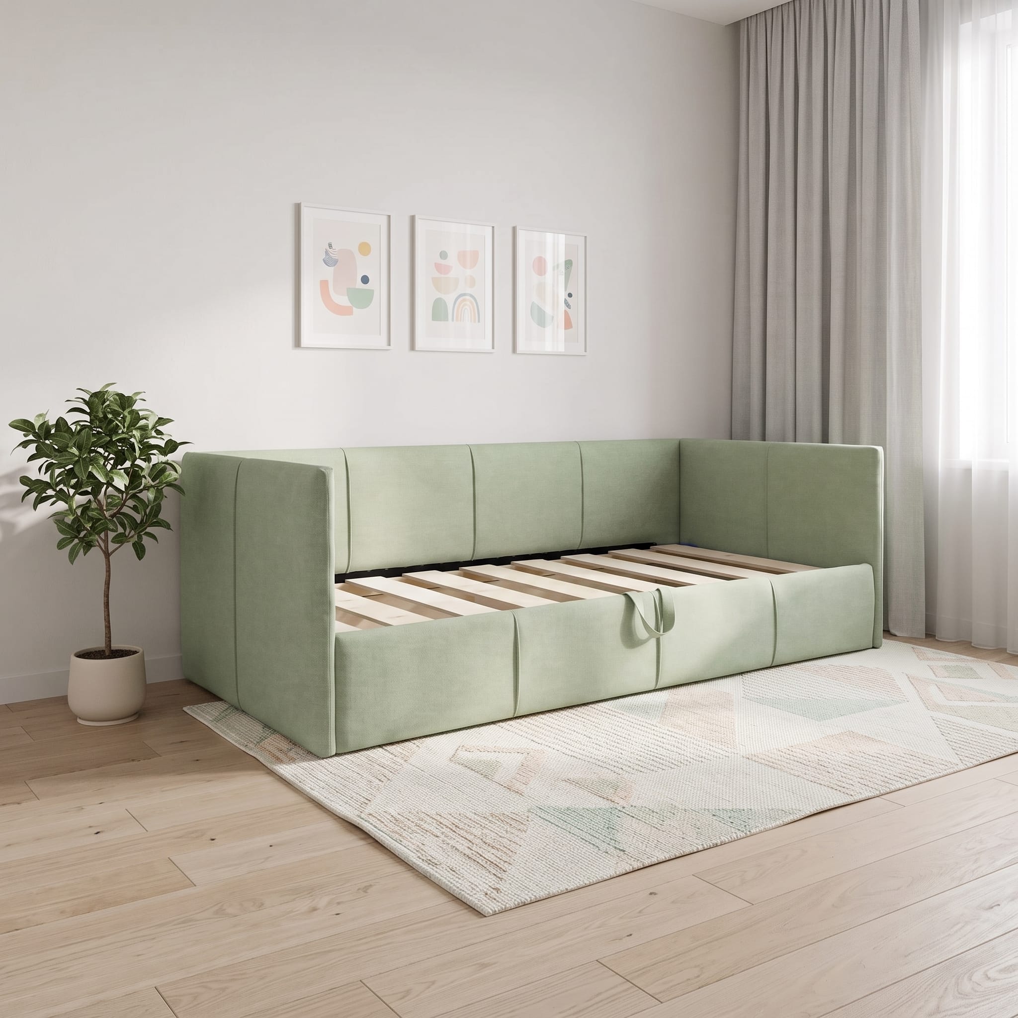 Single bed Teodor Turquoise Without mattress - 1
