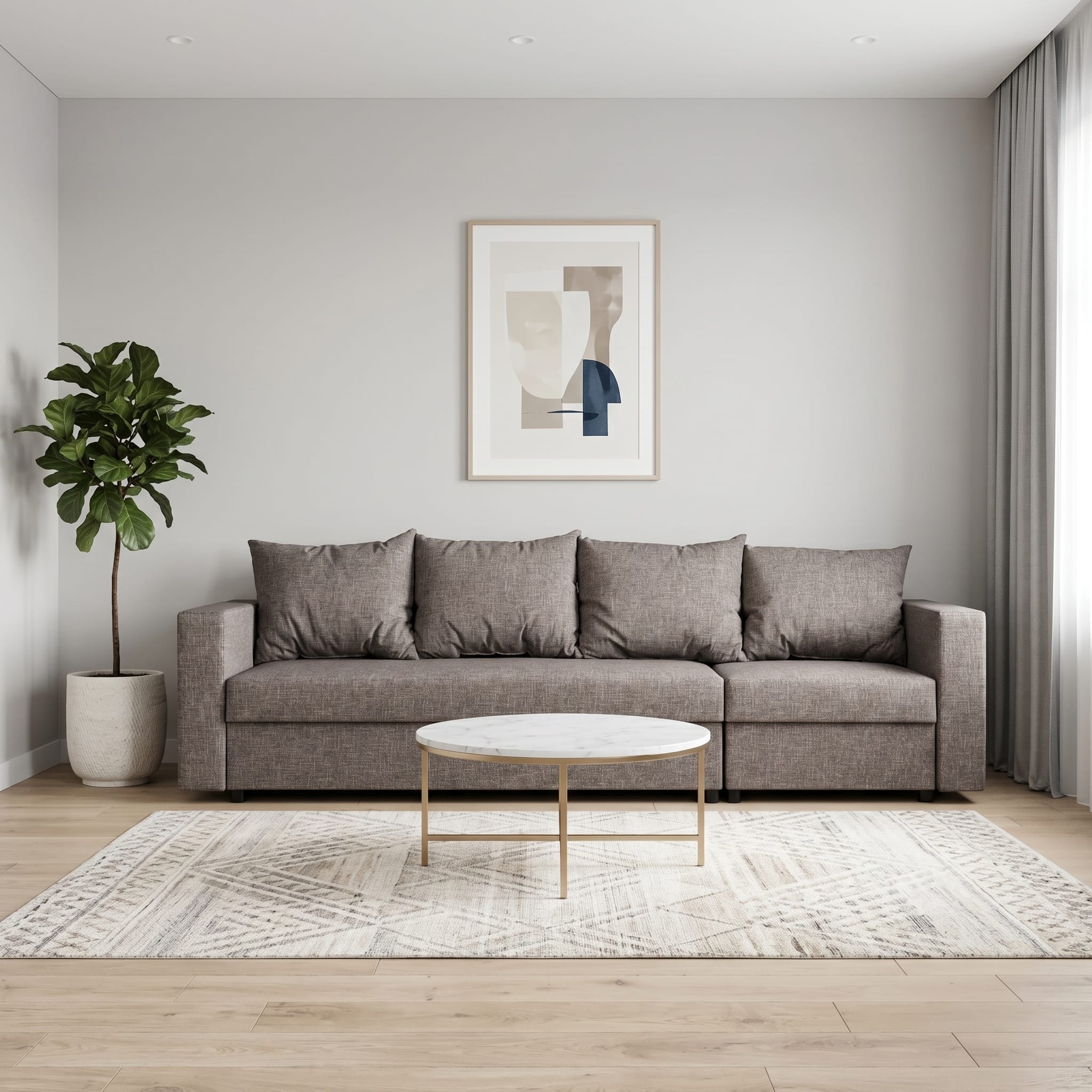Stūra dīvāns Lona Tumši bēšs Standart (145cm) - 1
