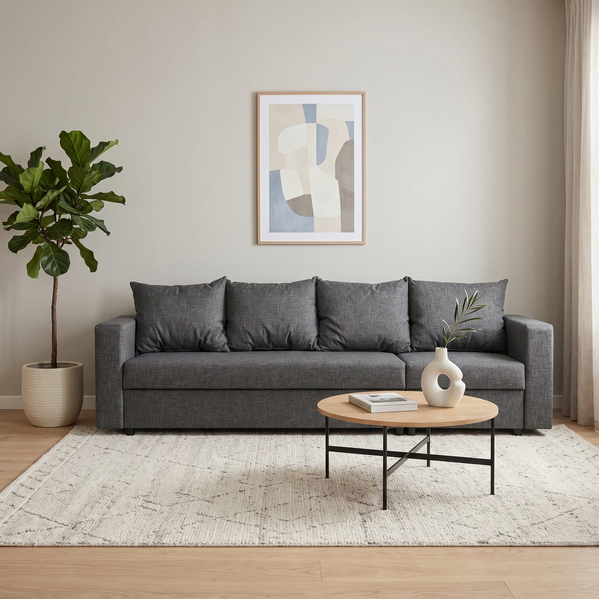 Stūra dīvāns Lona Grafīta Standart (145cm) - 1