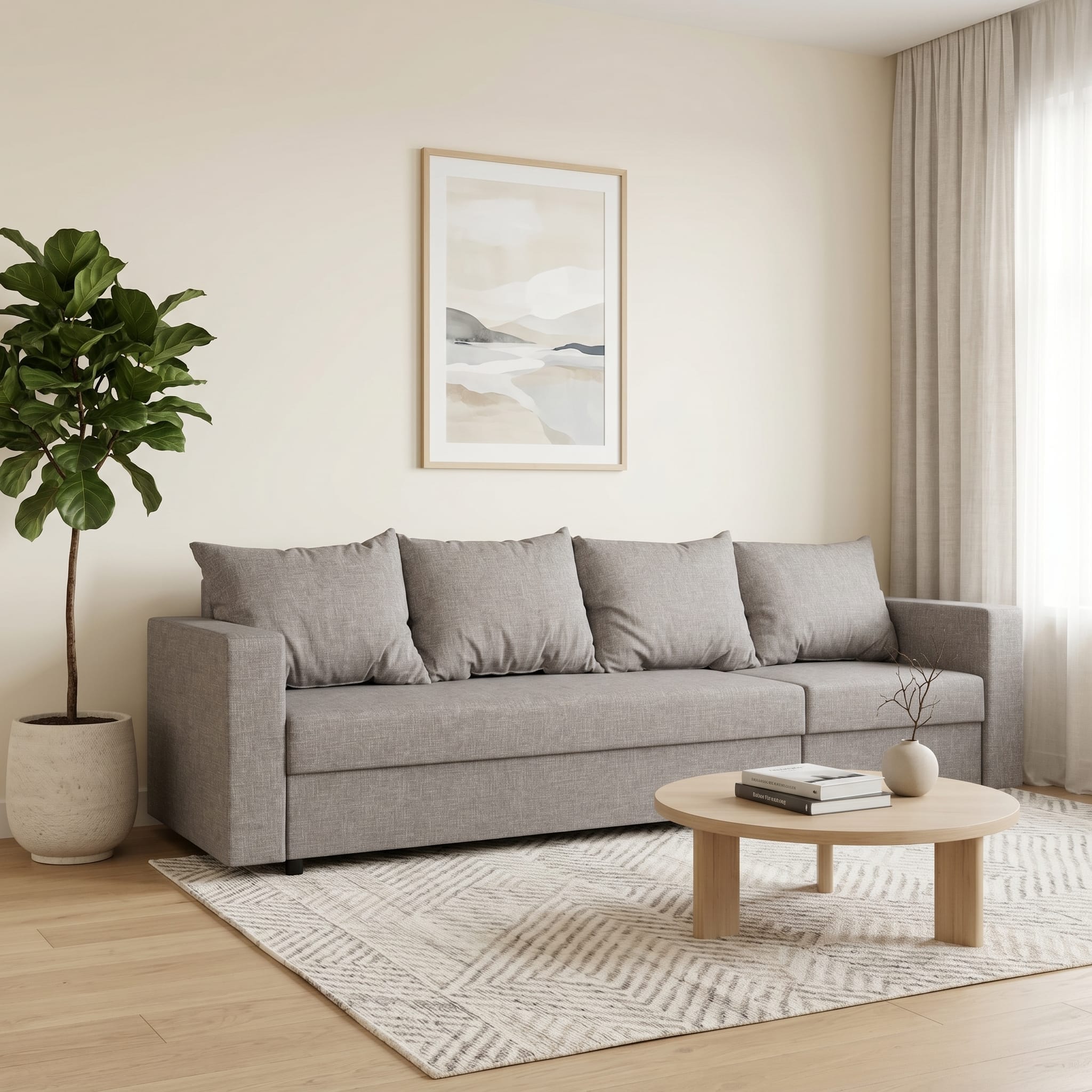 Stūra dīvāns Lona Bēšs-pelēks Standart (145cm) - 1