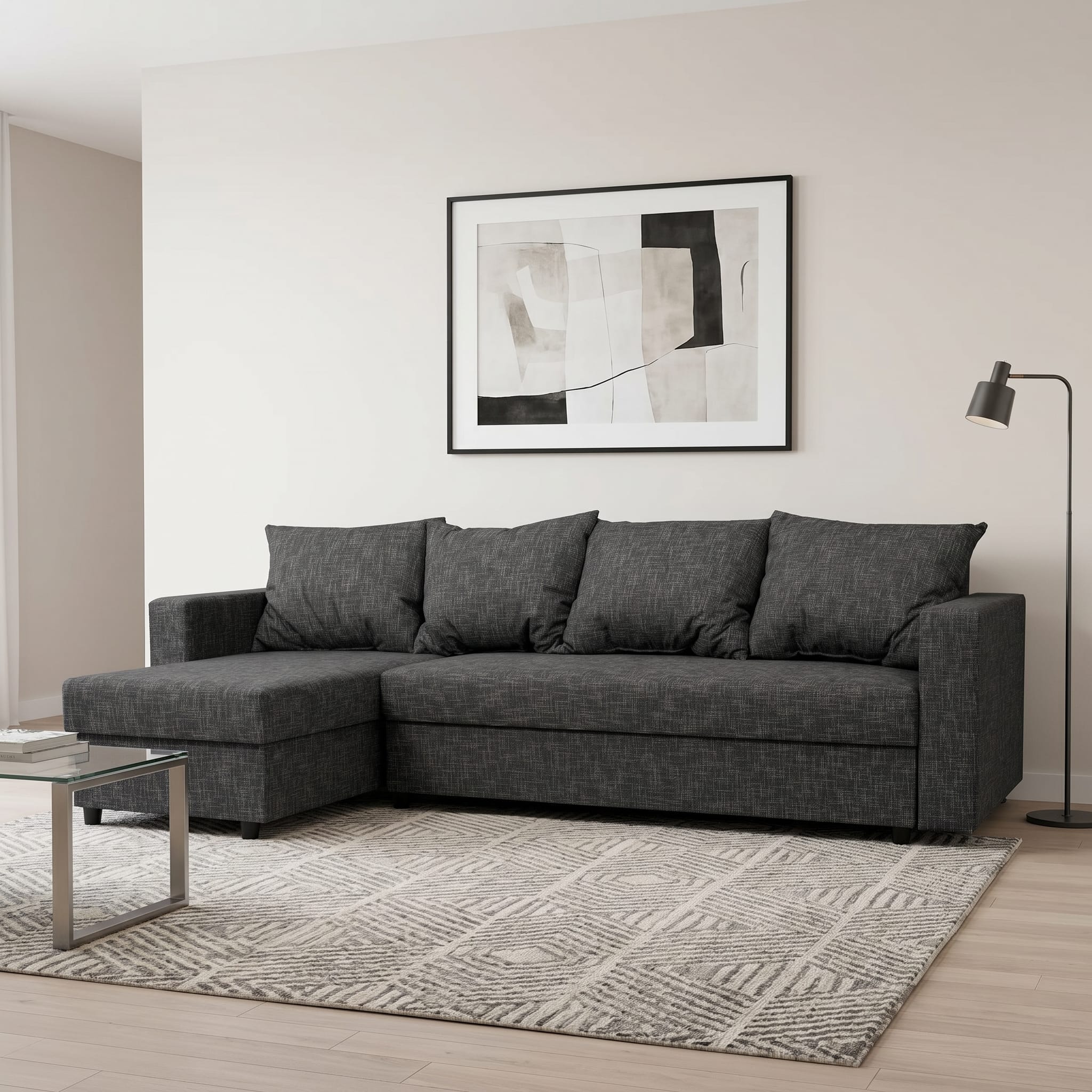 Stūra dīvāns Lugan+ Grafīta Standart (145cm) - 1