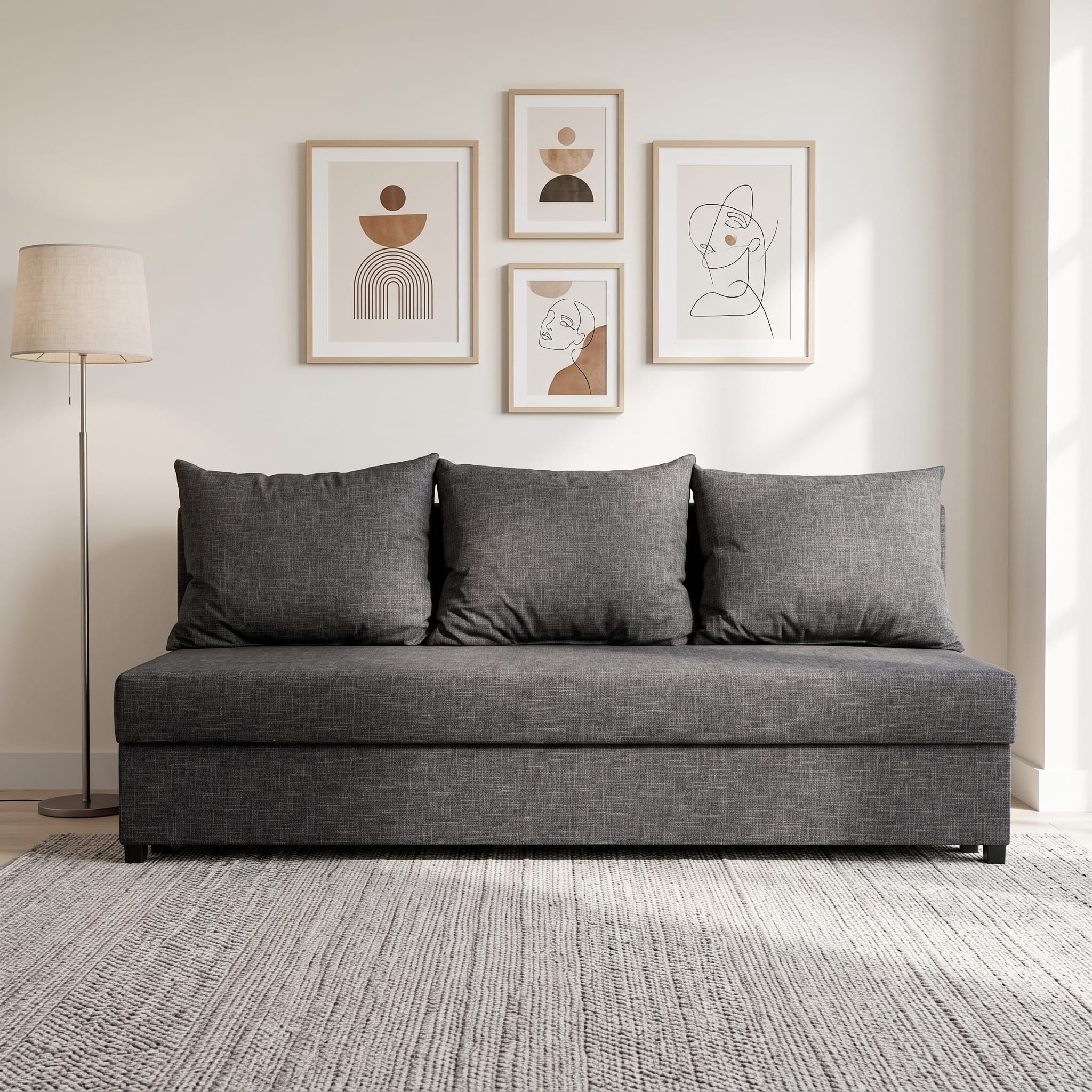 Dīvāns–Gulta Mini Grafīta Standart (145cm) - 1