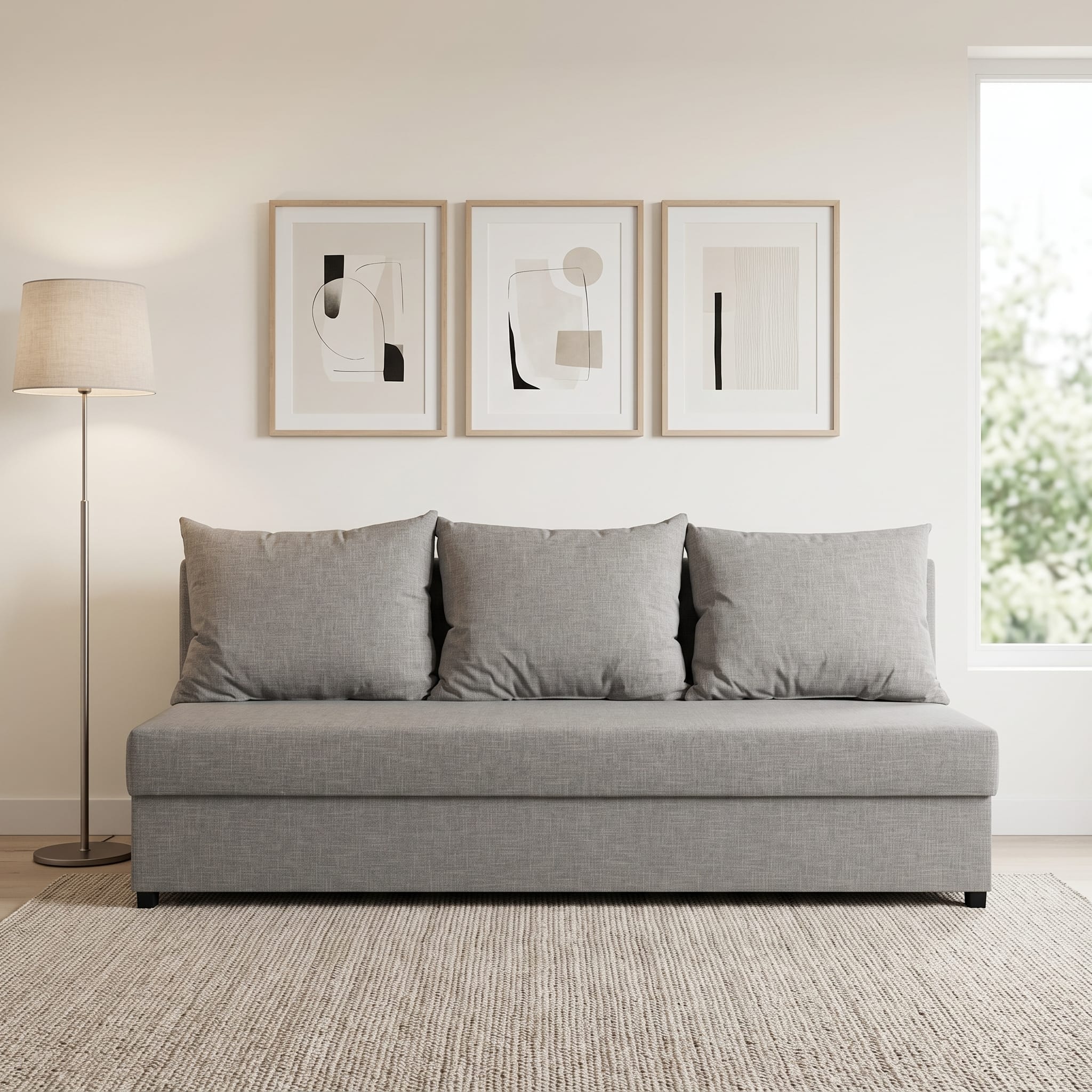 Dīvāns–Gulta Mini Bēšs-pelēks Standart (145cm) - 1