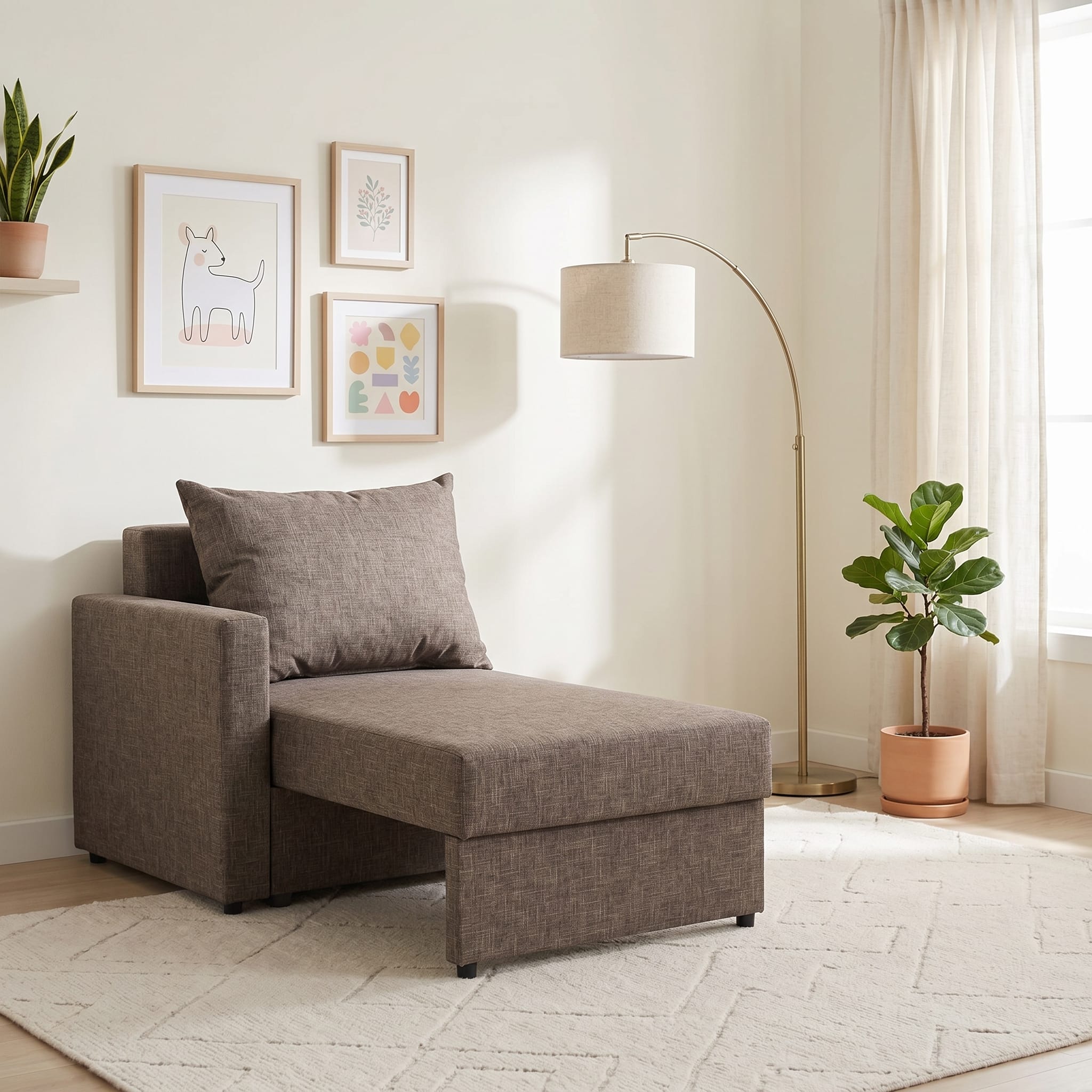 Kids Sofa Bed Mira Dark beige - 1