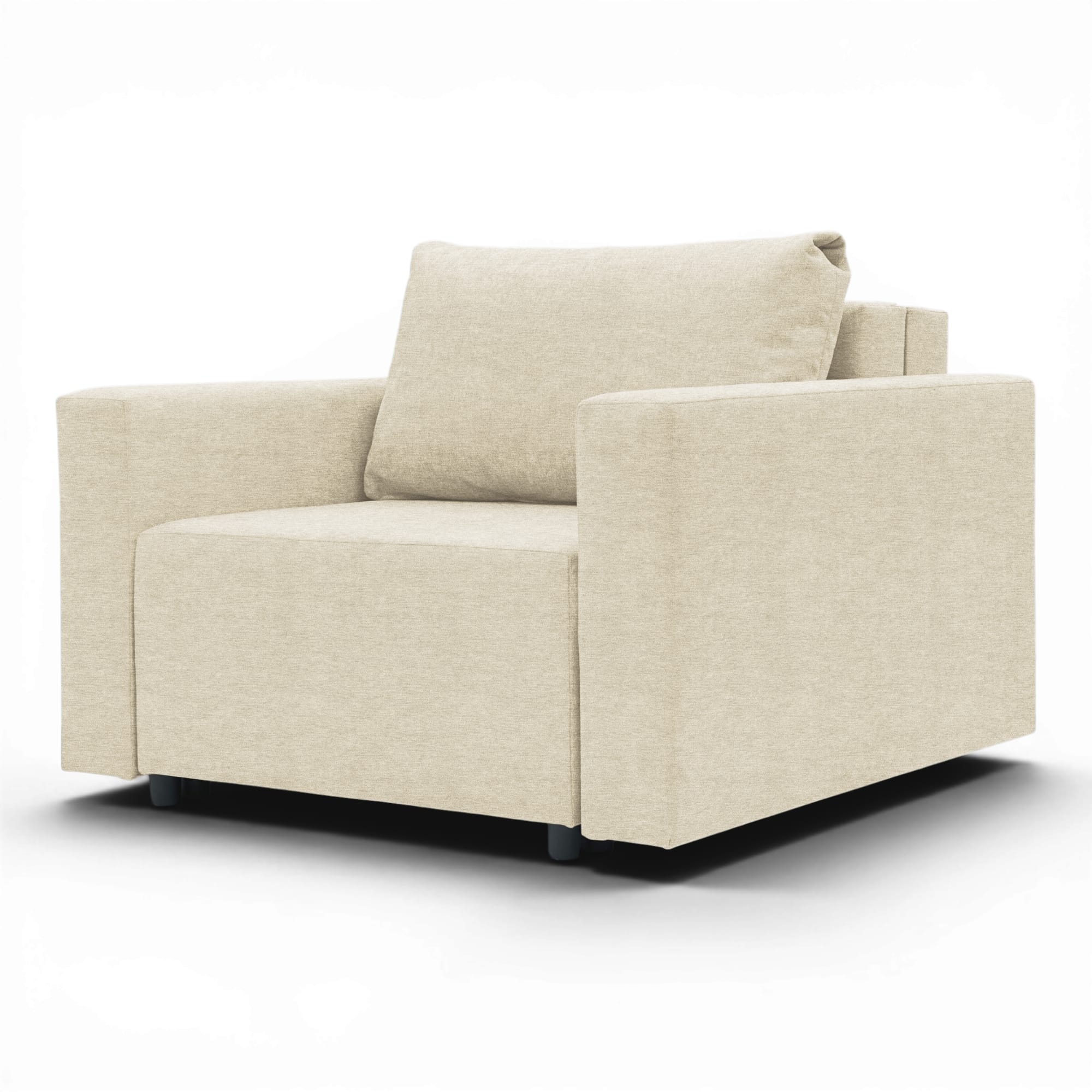Neo modular folding armchair bed with storage drawer, cream — photo 11
