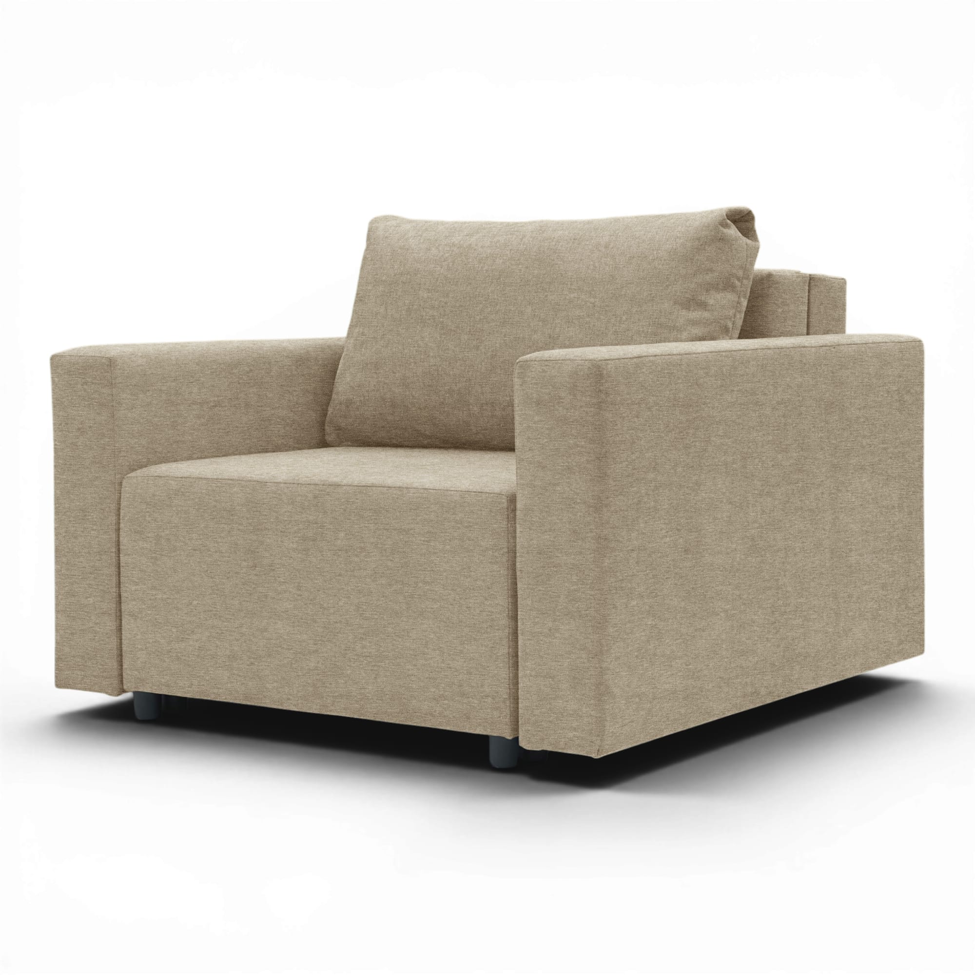 Neo modular folding armchair bed with storage drawer, beige-gray — photo 11