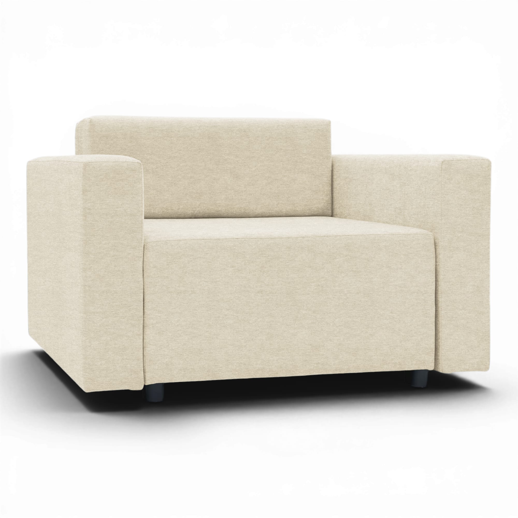 Neo modular folding armchair bed with storage drawer, cream — photo 15