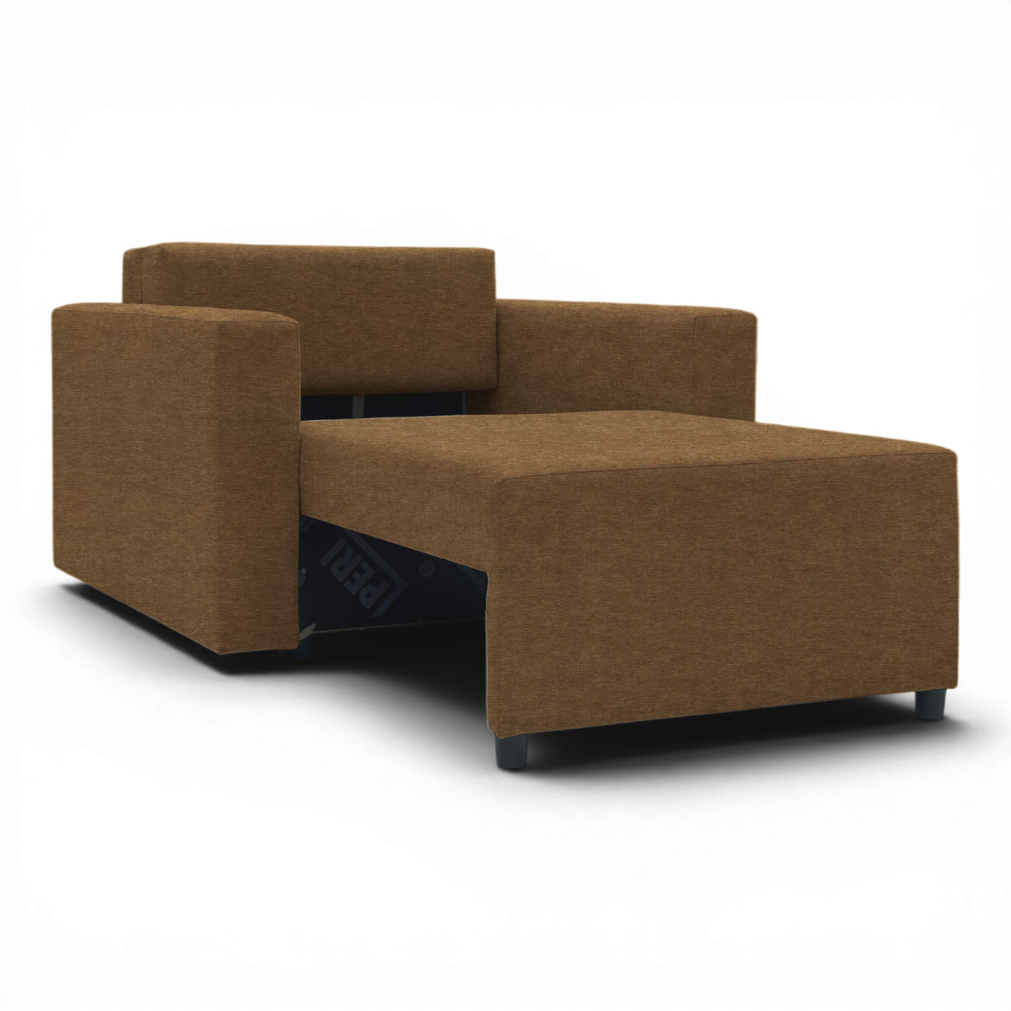 Neo modular folding armchair bed with storage drawer, brown — photo 17