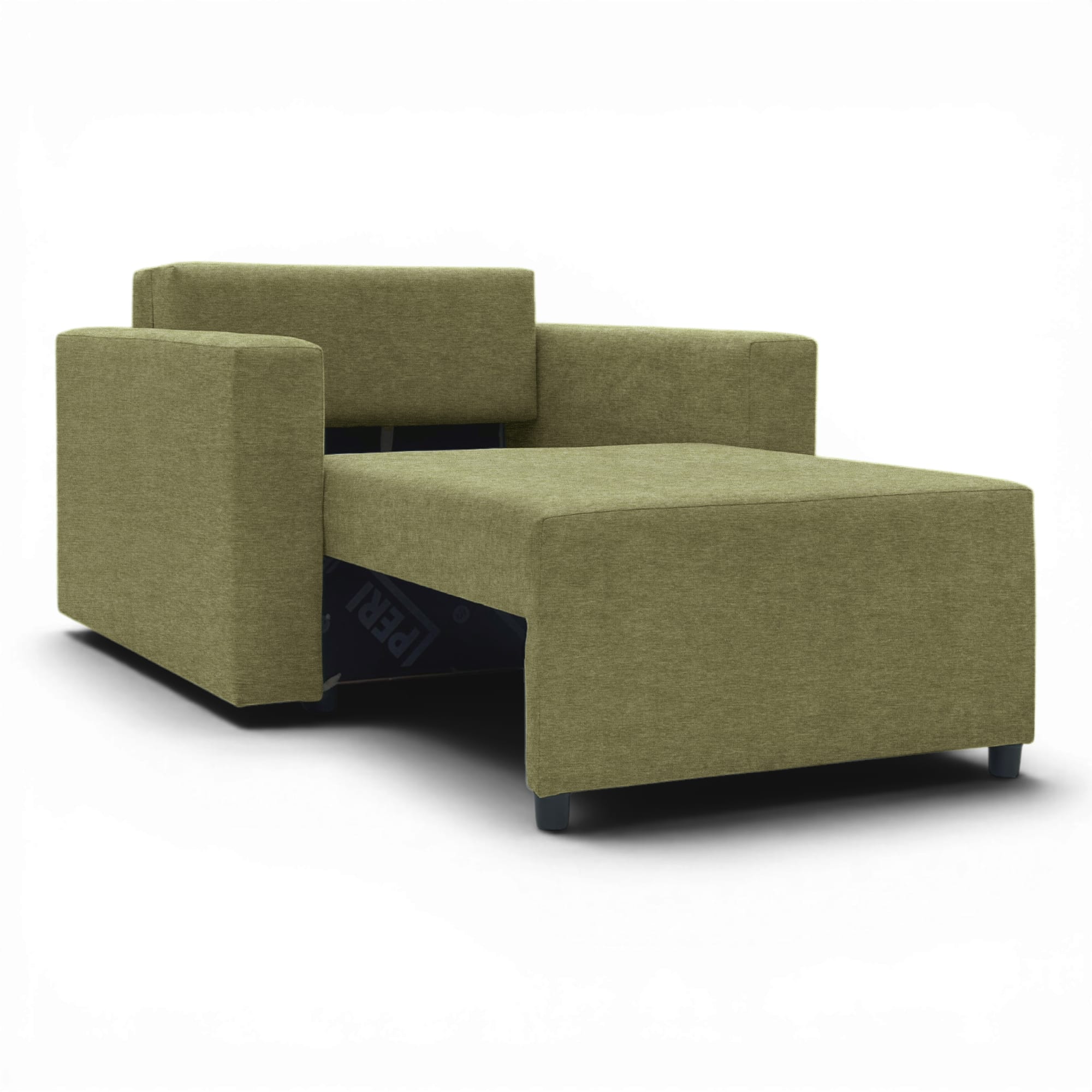 Neo modular folding armchair bed with storage drawer, green — photo 17