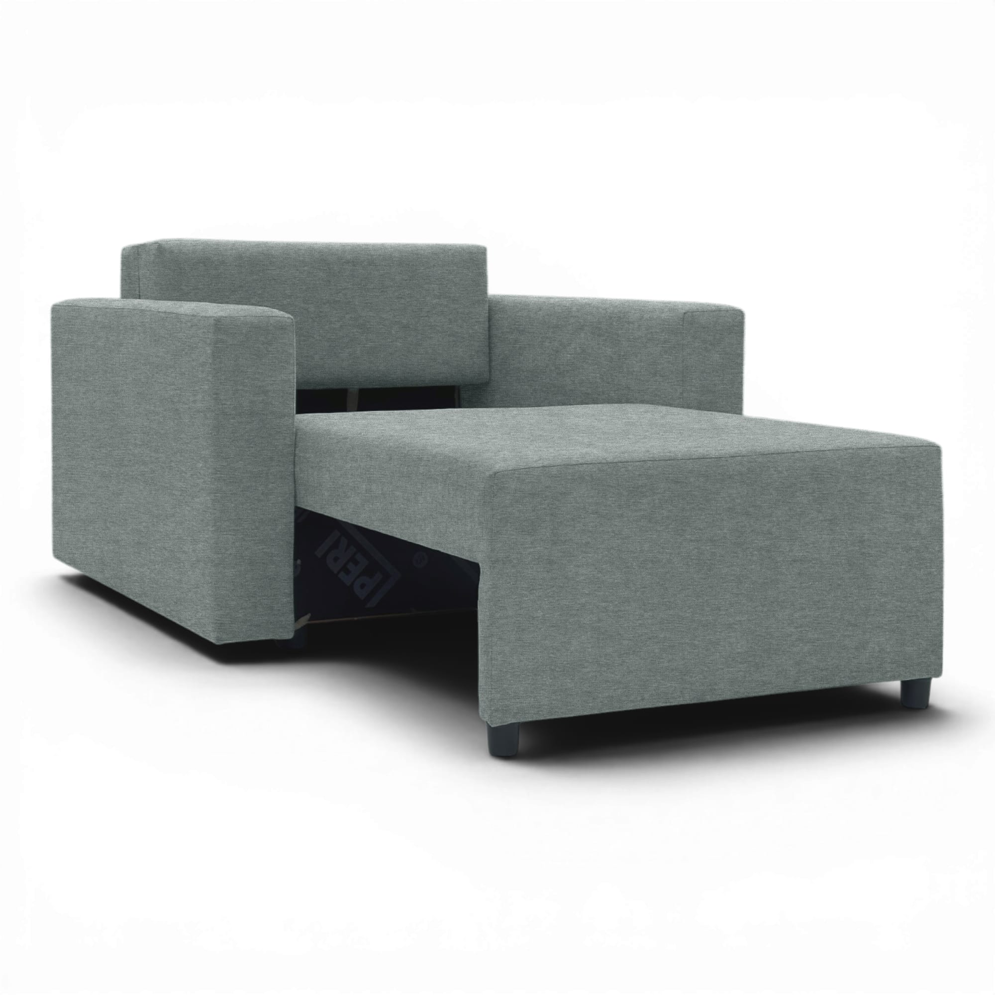Neo modular folding armchair bed with storage drawer, dark gray — photo 17