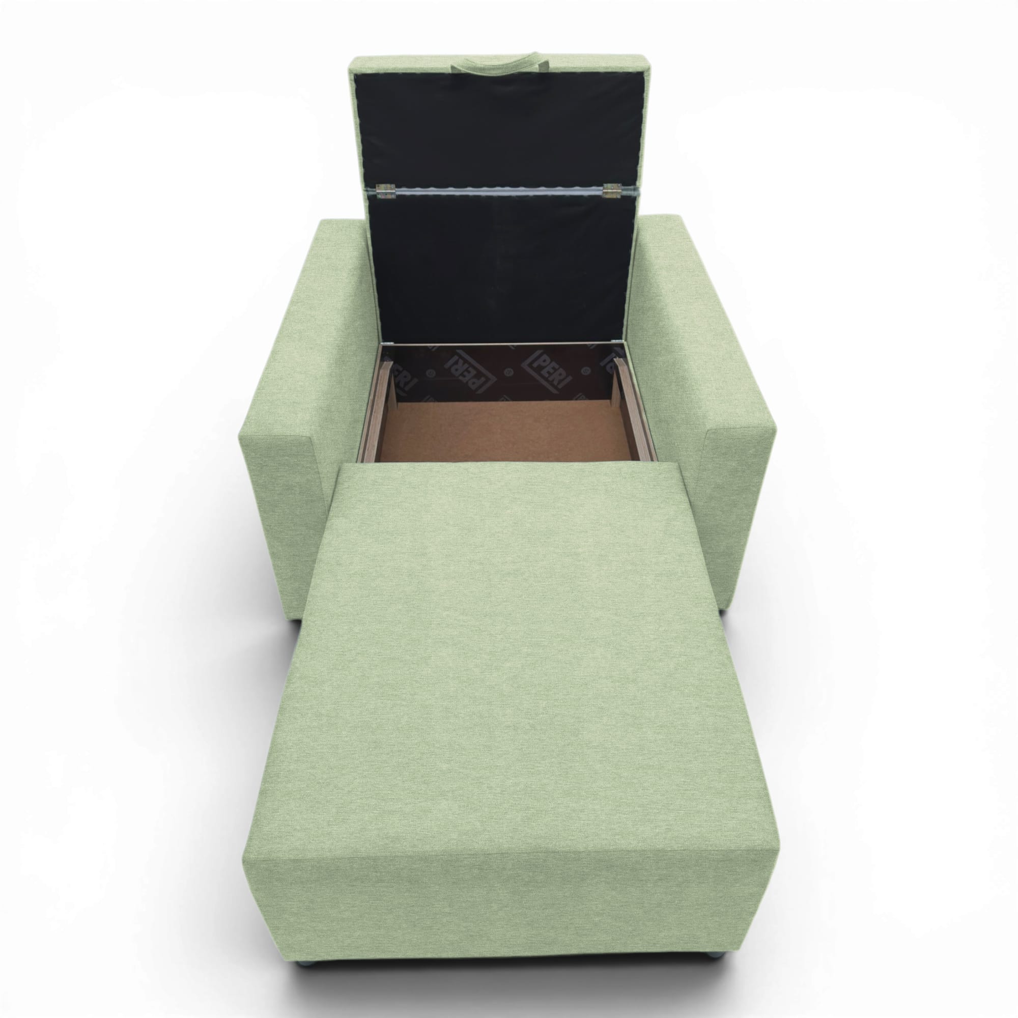 Neo modular folding armchair bed with storage drawer, turquoise — photo 4