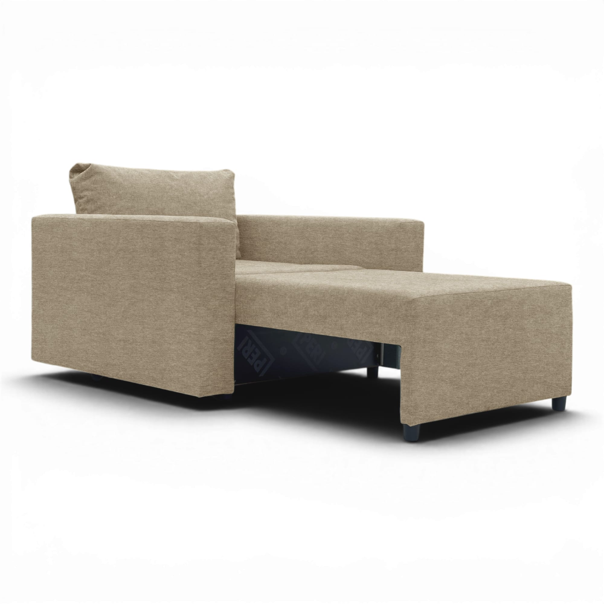 Neo modular folding armchair bed with storage drawer, beige-gray — photo 5