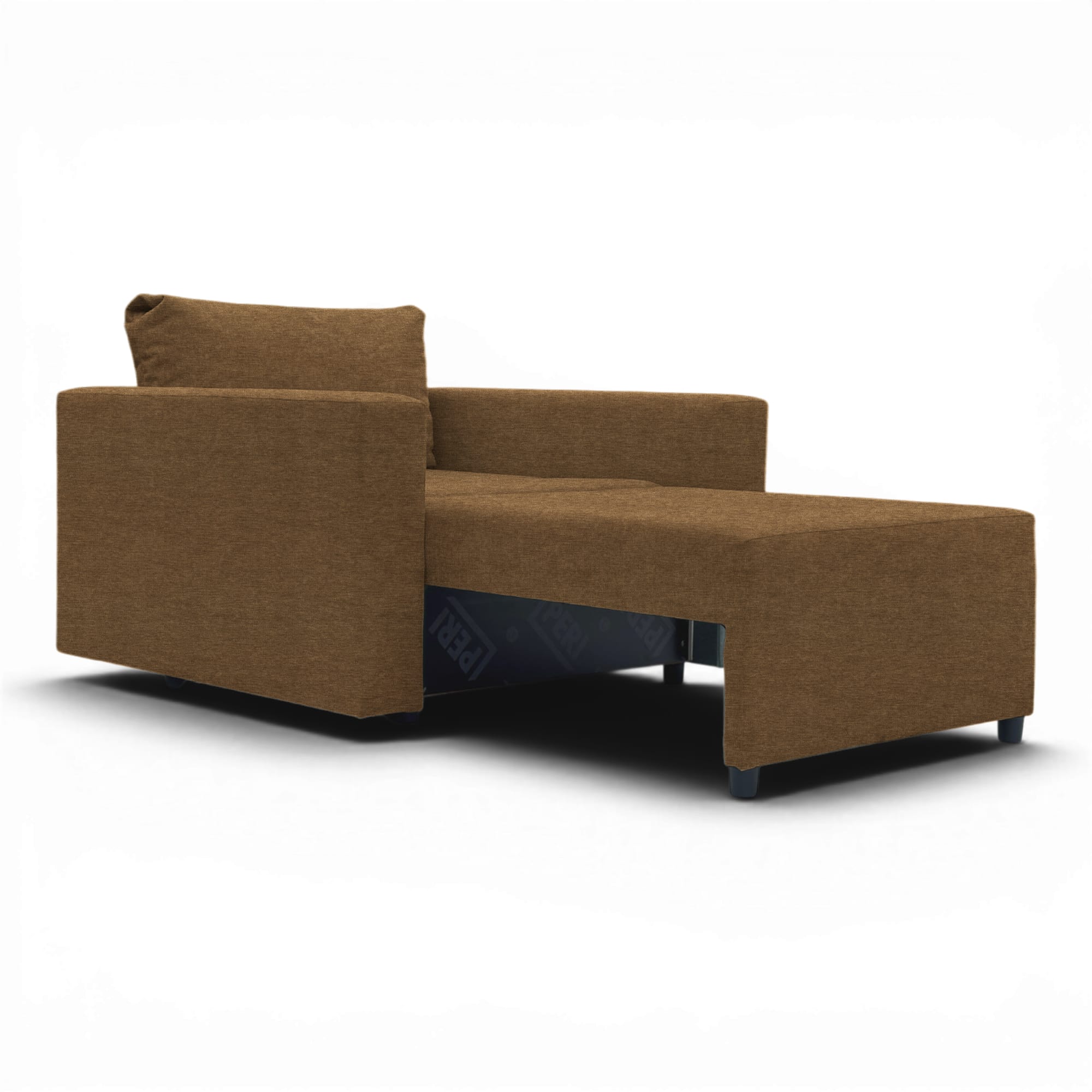 Neo modular folding armchair bed with storage drawer, brown — photo 5