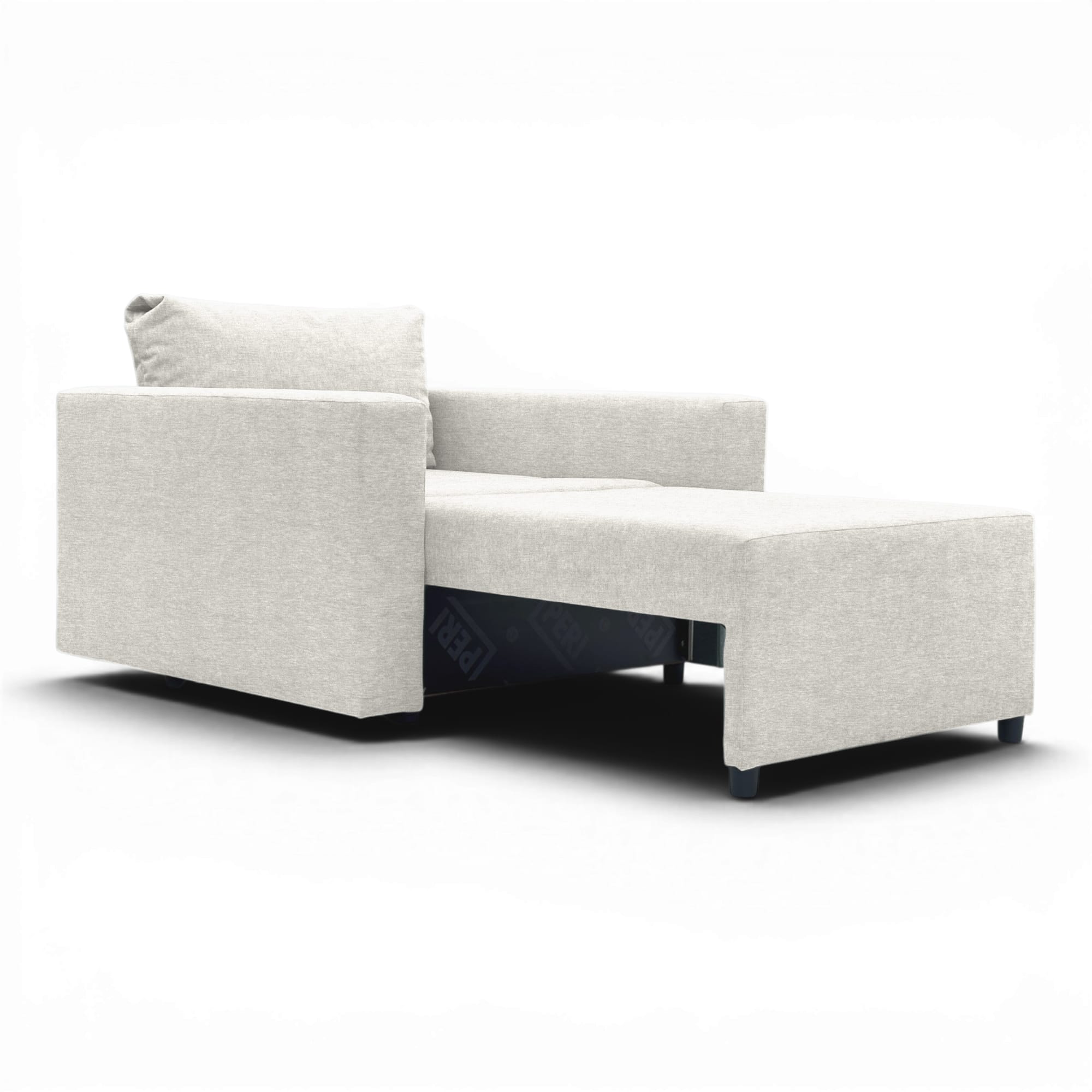 Neo modular folding armchair bed with storage drawer, light gray — photo 5