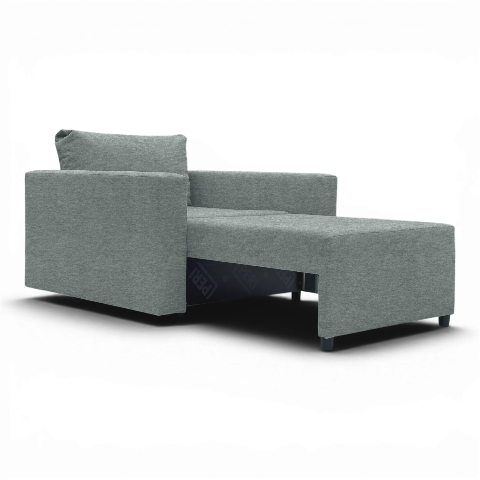 Neo modular folding armchair bed with storage drawer, dark gray — photo 5