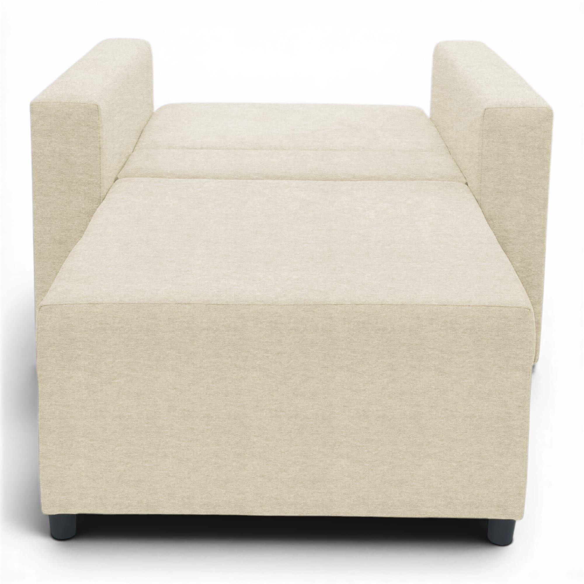 Neo modular folding armchair bed with storage drawer, cream — photo 6