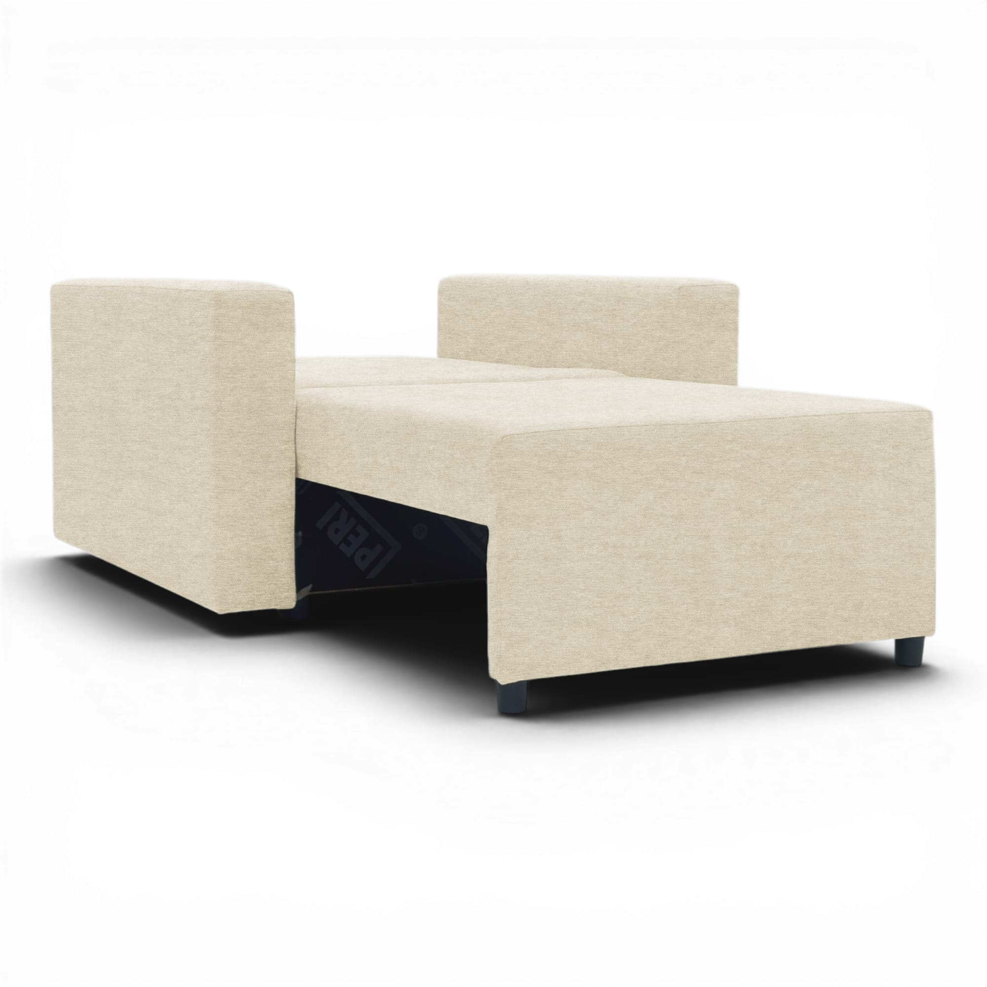 Neo modular folding armchair bed with storage drawer, cream — photo 7