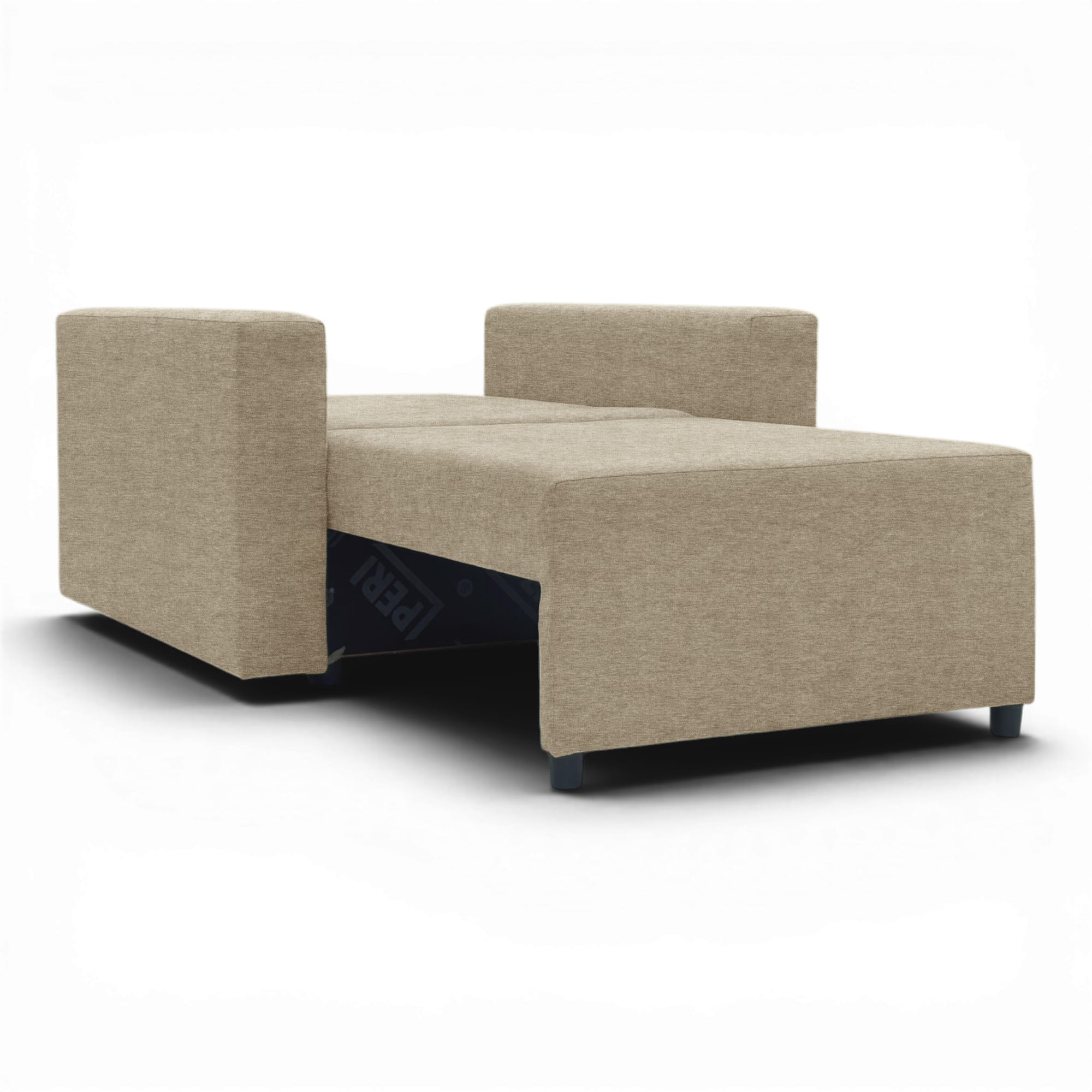 Neo modular folding armchair bed with storage drawer, beige-gray — photo 7