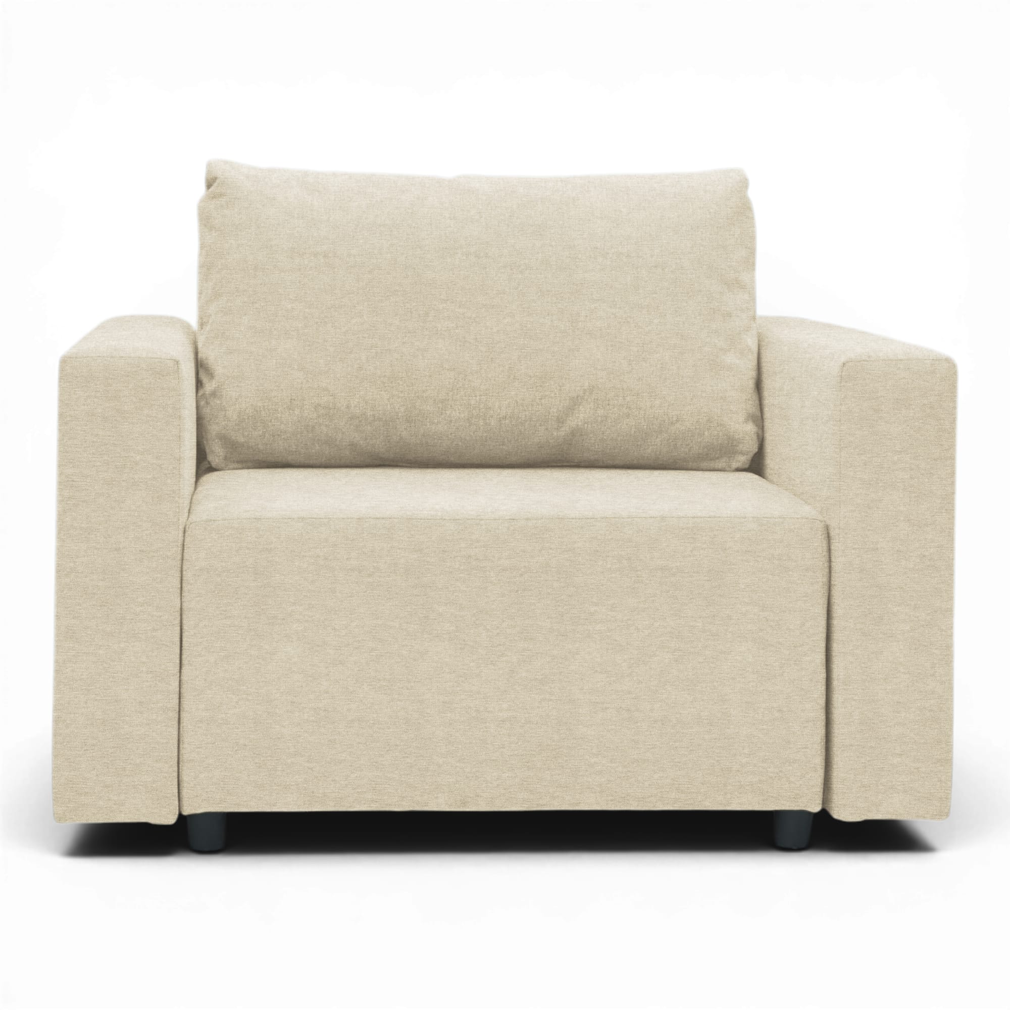 Neo modular folding armchair bed with storage drawer, cream — photo 9