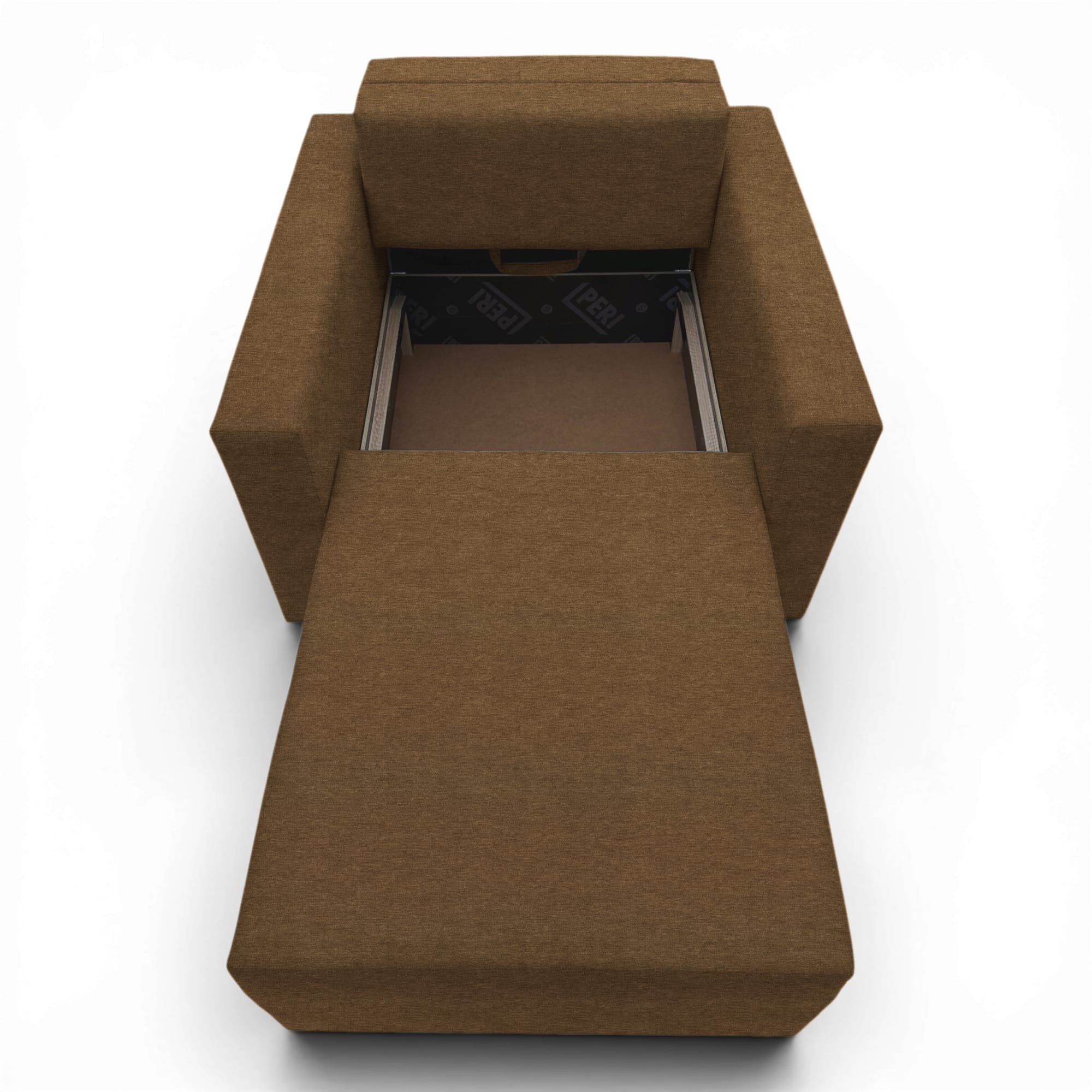 Neo modular folding armchair bed with storage drawer, brown — photo 10