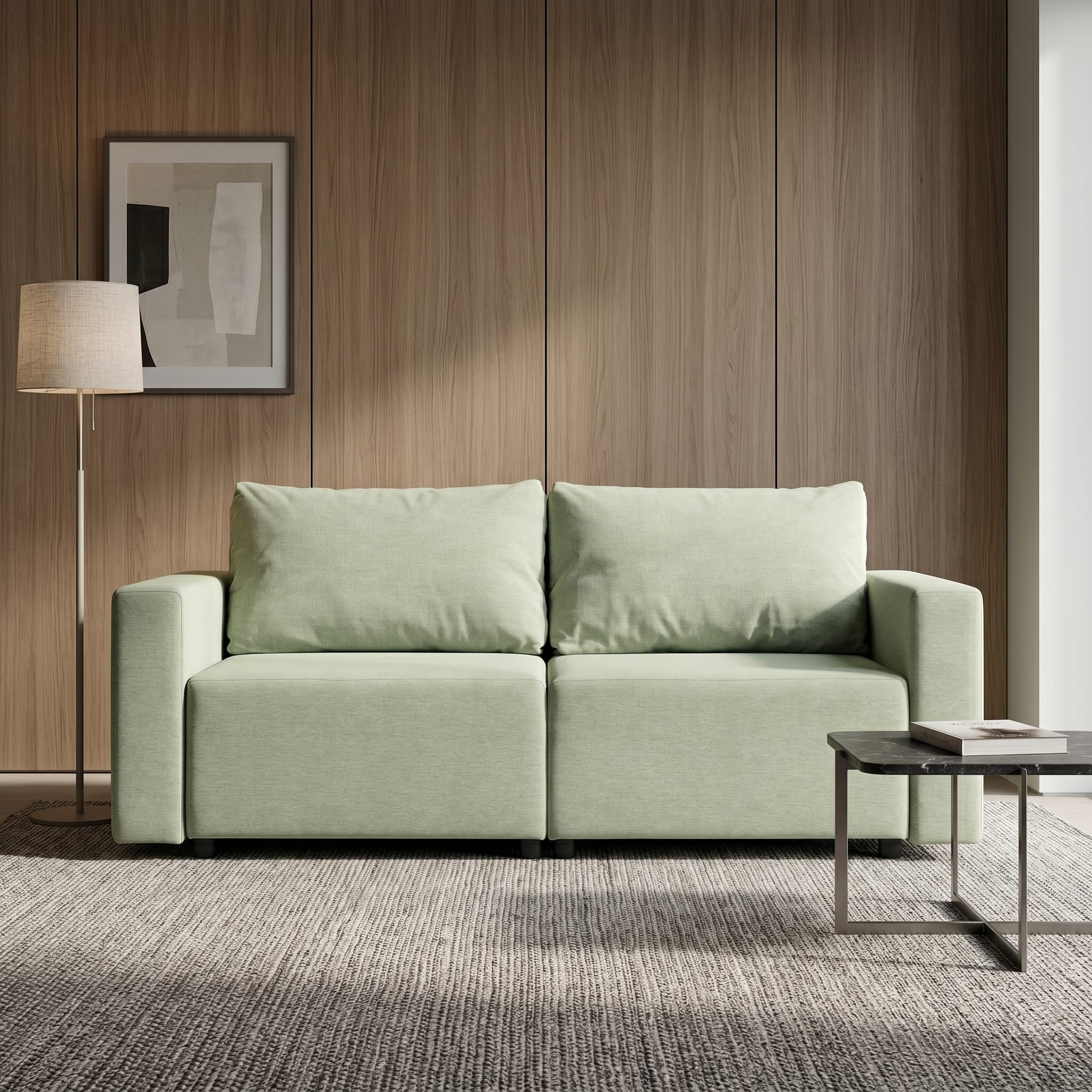 Neo modular convertible sofa bed with storage, turquoise — photo 1