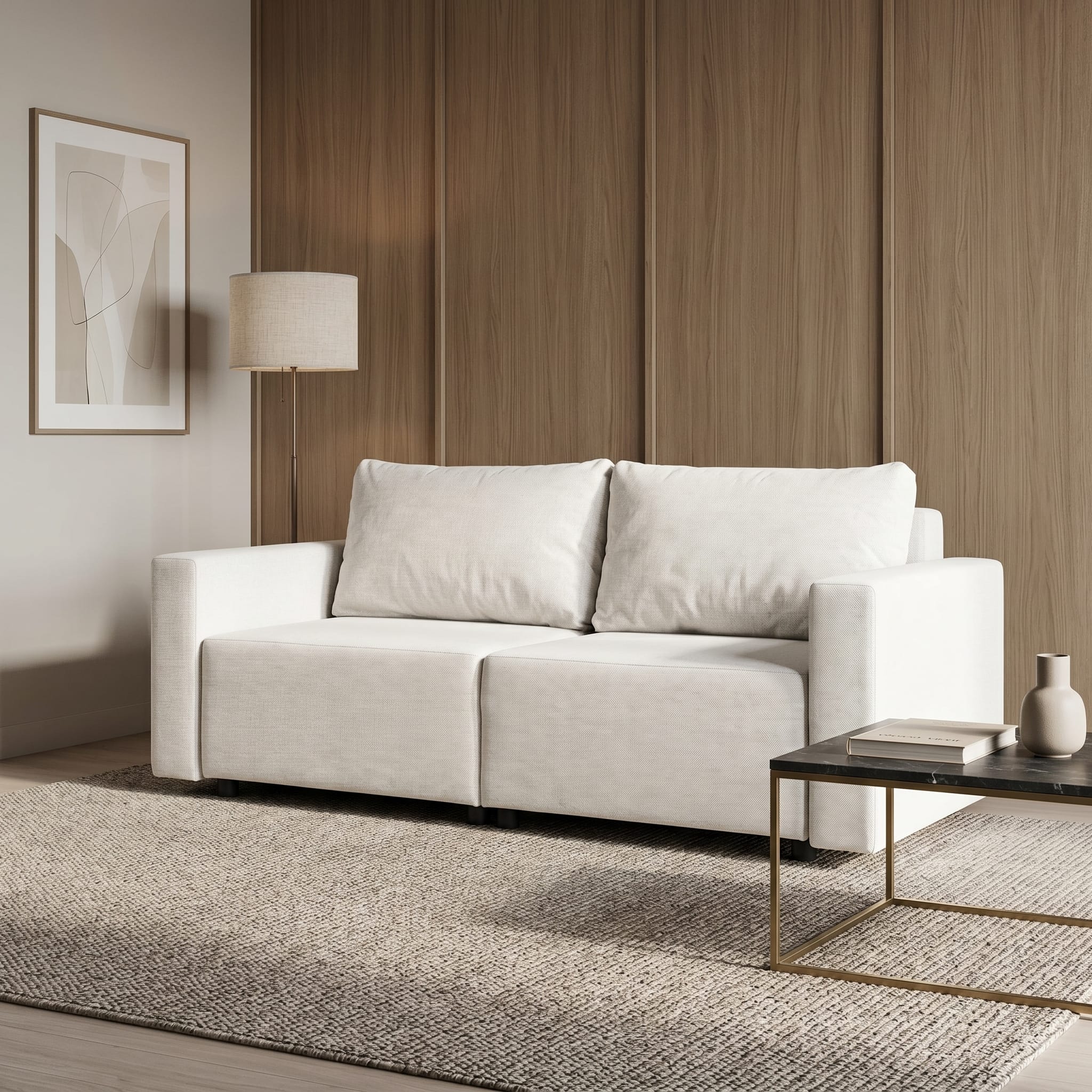Neo modular convertible sofa bed with storage, light gray — photo 1
