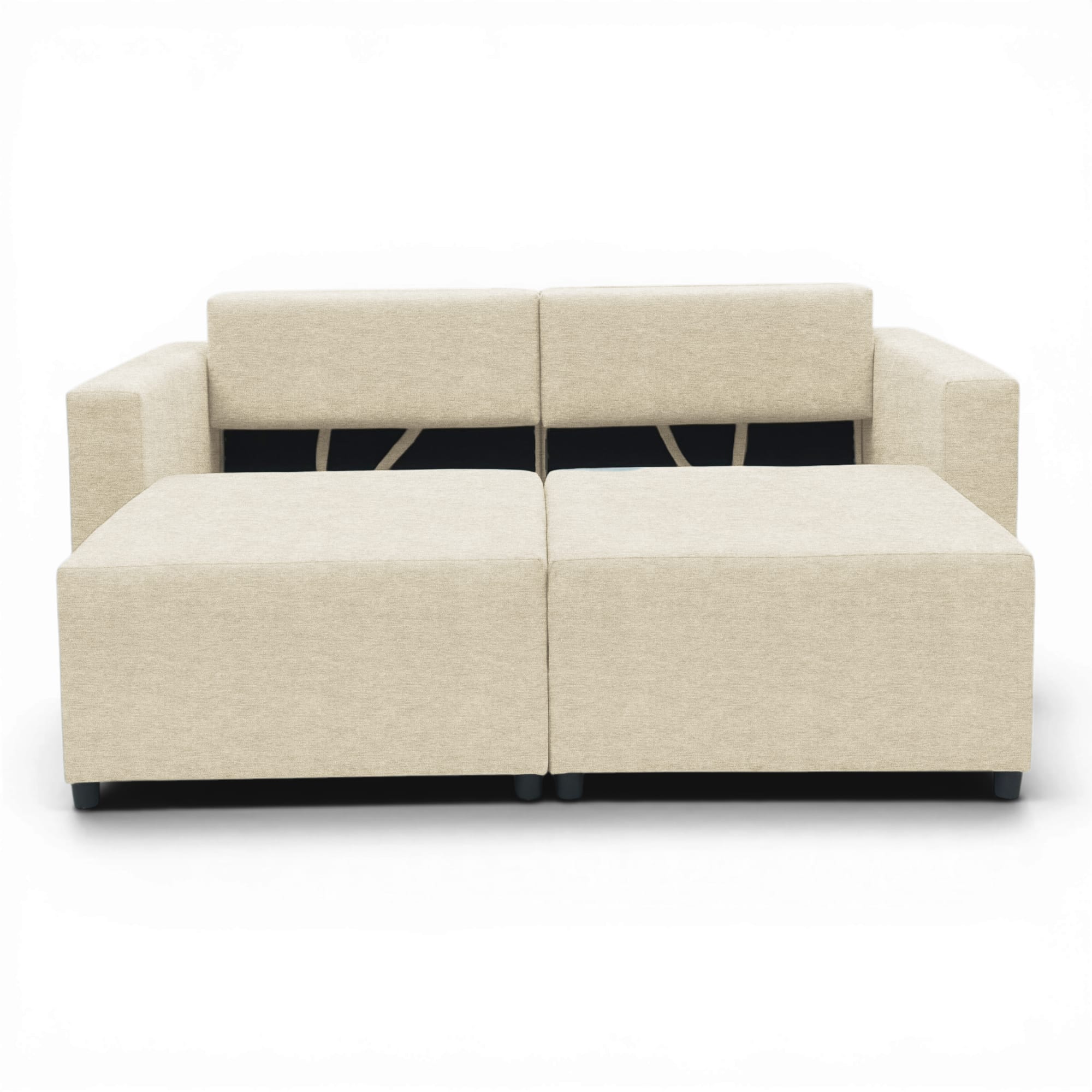 Neo modular convertible sofa bed with storage, cream — photo 12