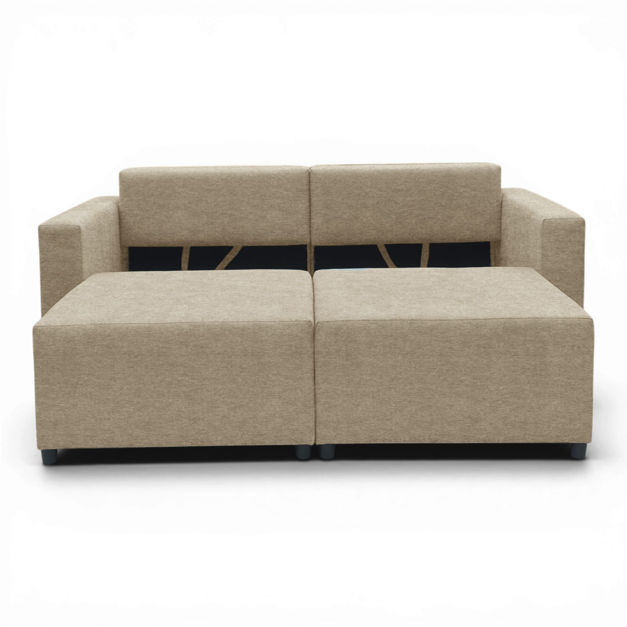 Neo modular convertible sofa bed with storage, beige-gray — photo 12