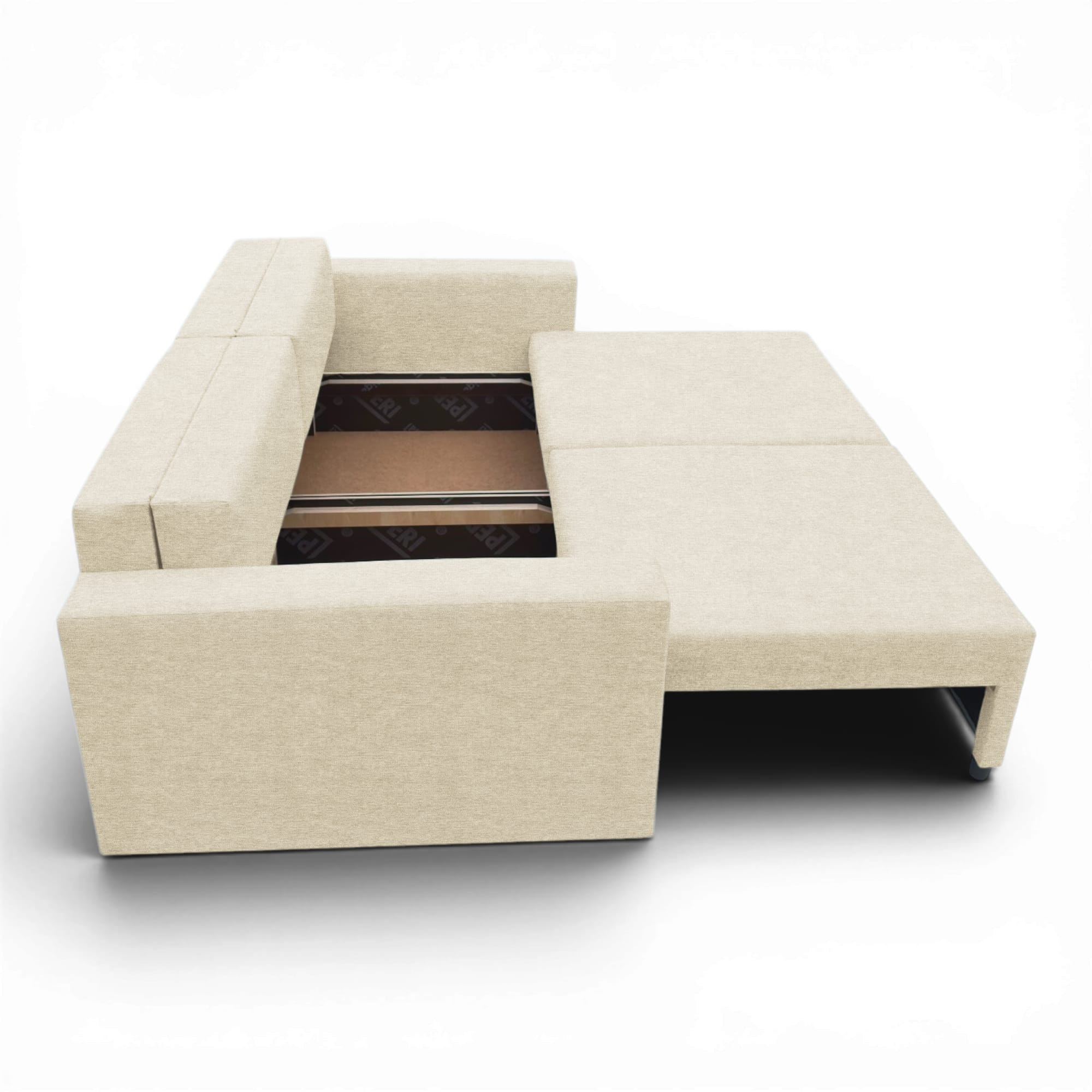 Neo modular convertible sofa bed with storage, cream — photo 14