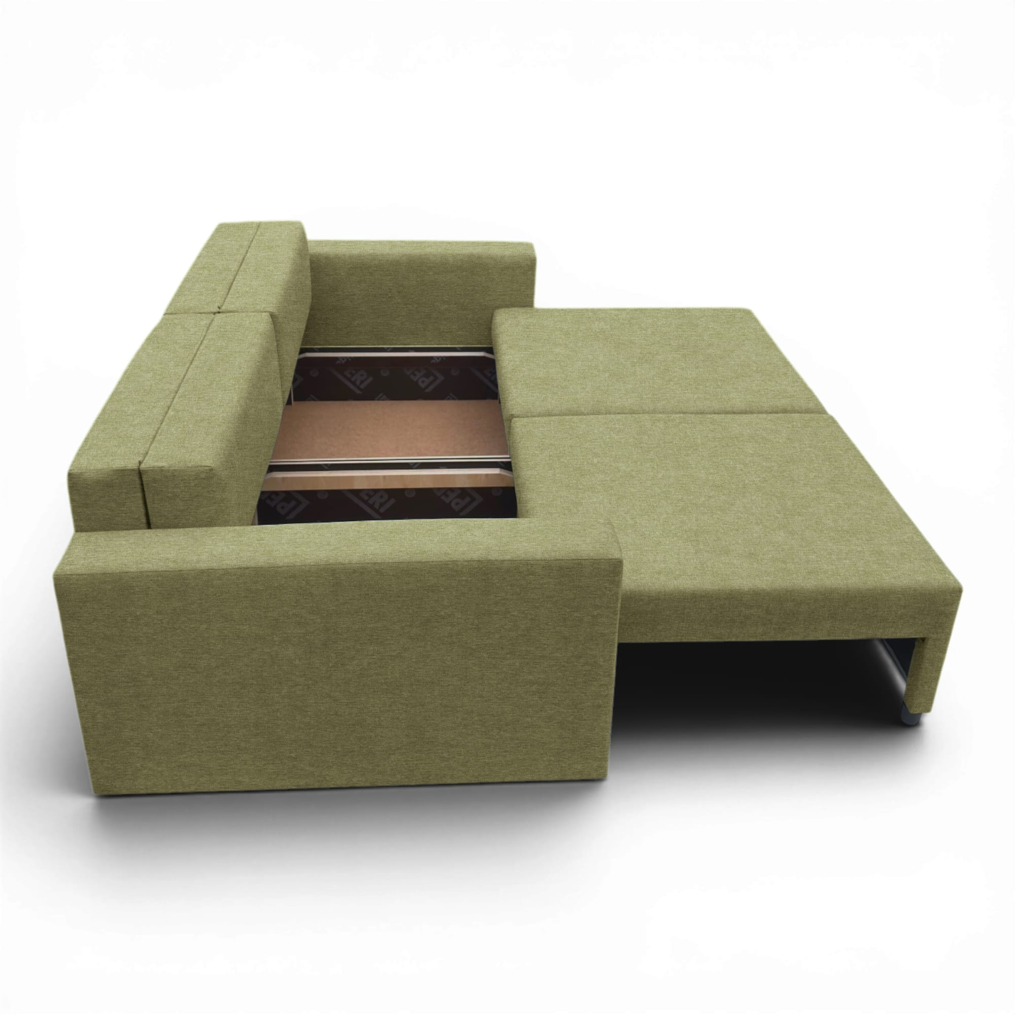 Neo modular convertible sofa bed with storage, green — photo 14