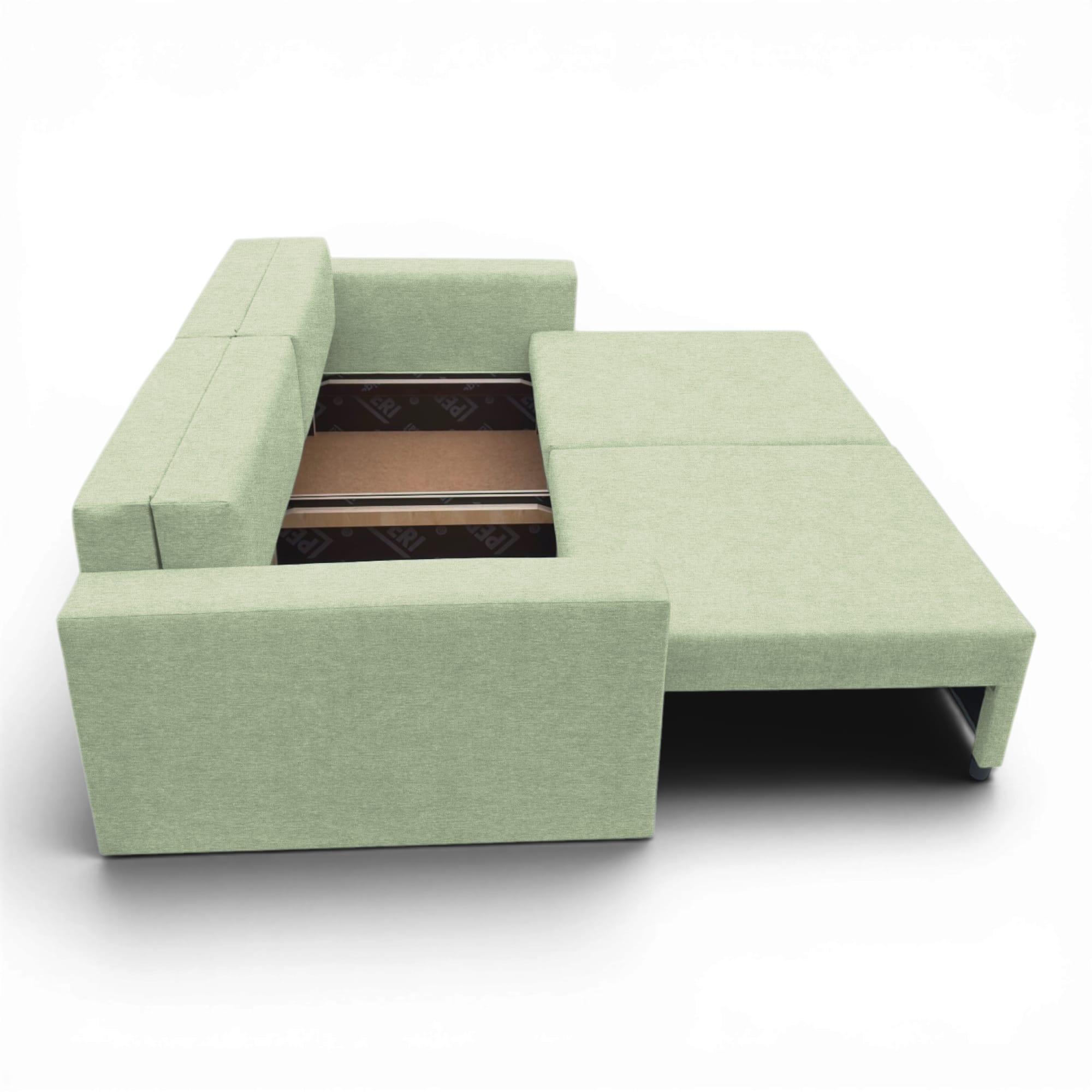 Neo modular convertible sofa bed with storage, turquoise — photo 14