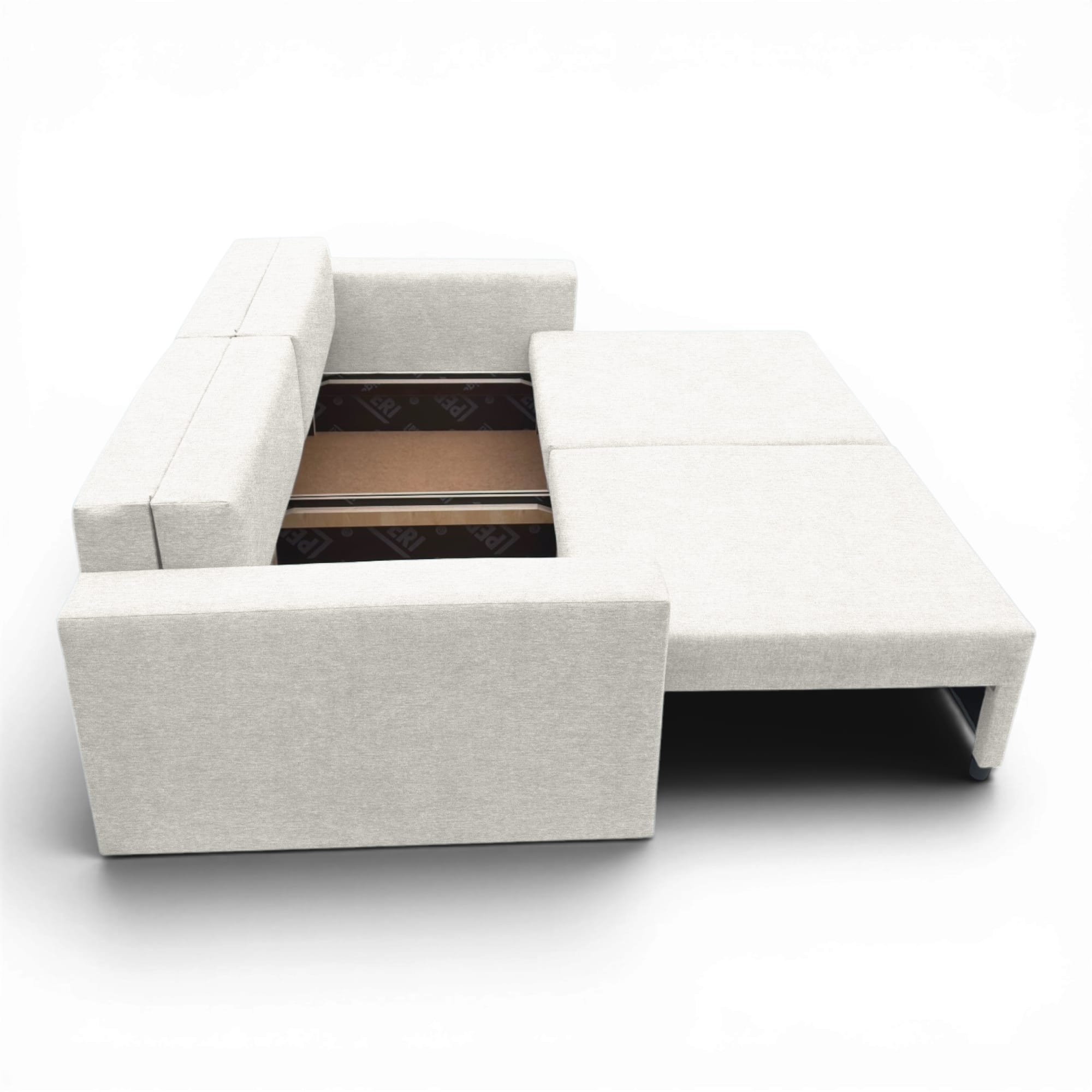 Neo modular convertible sofa bed with storage, light gray — photo 14