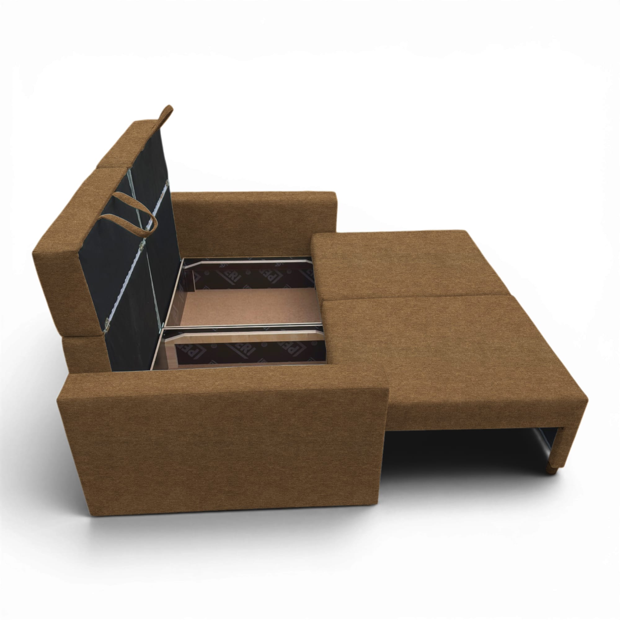 Neo modular convertible sofa bed with storage, brown — photo 15