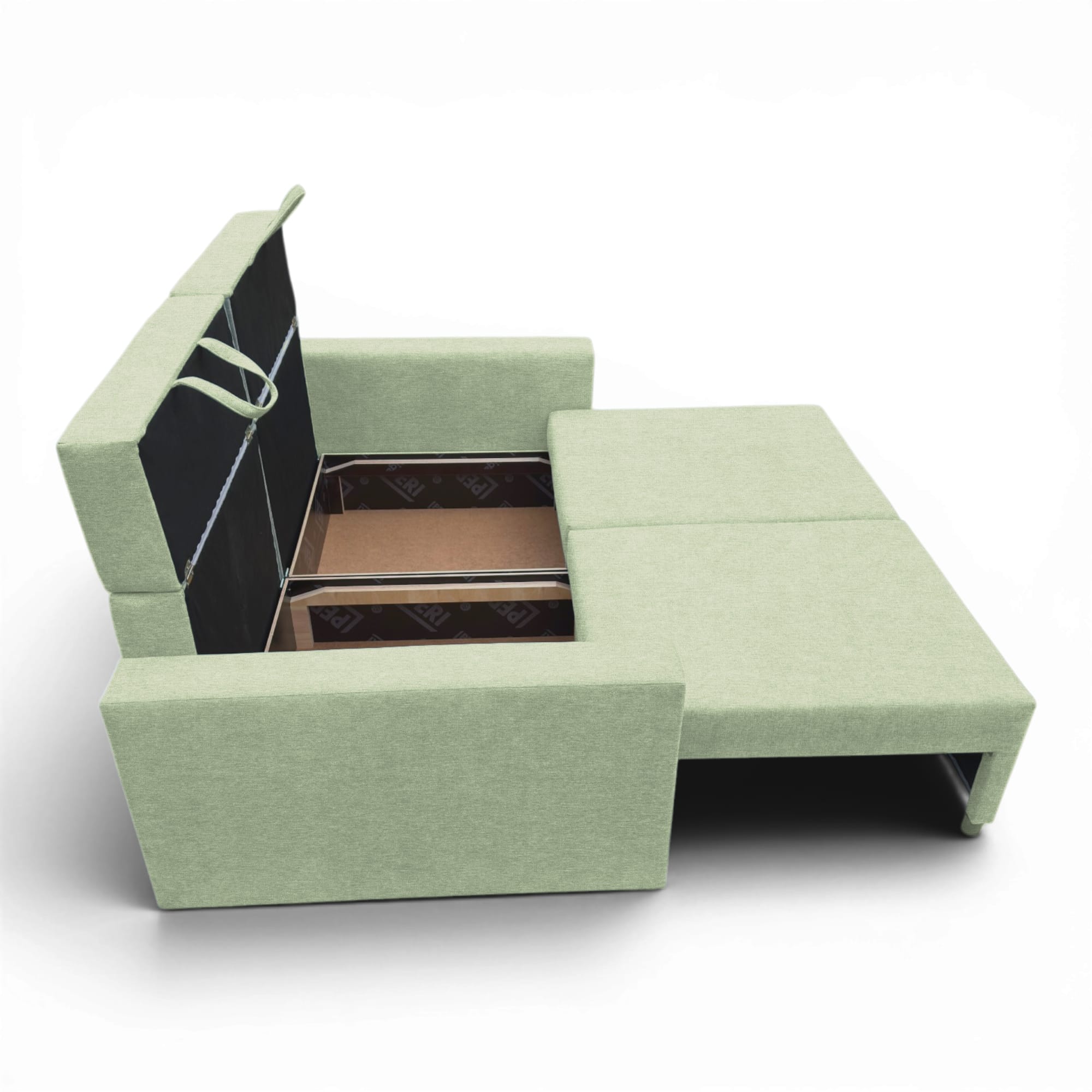 Neo modular convertible sofa bed with storage, turquoise — photo 15