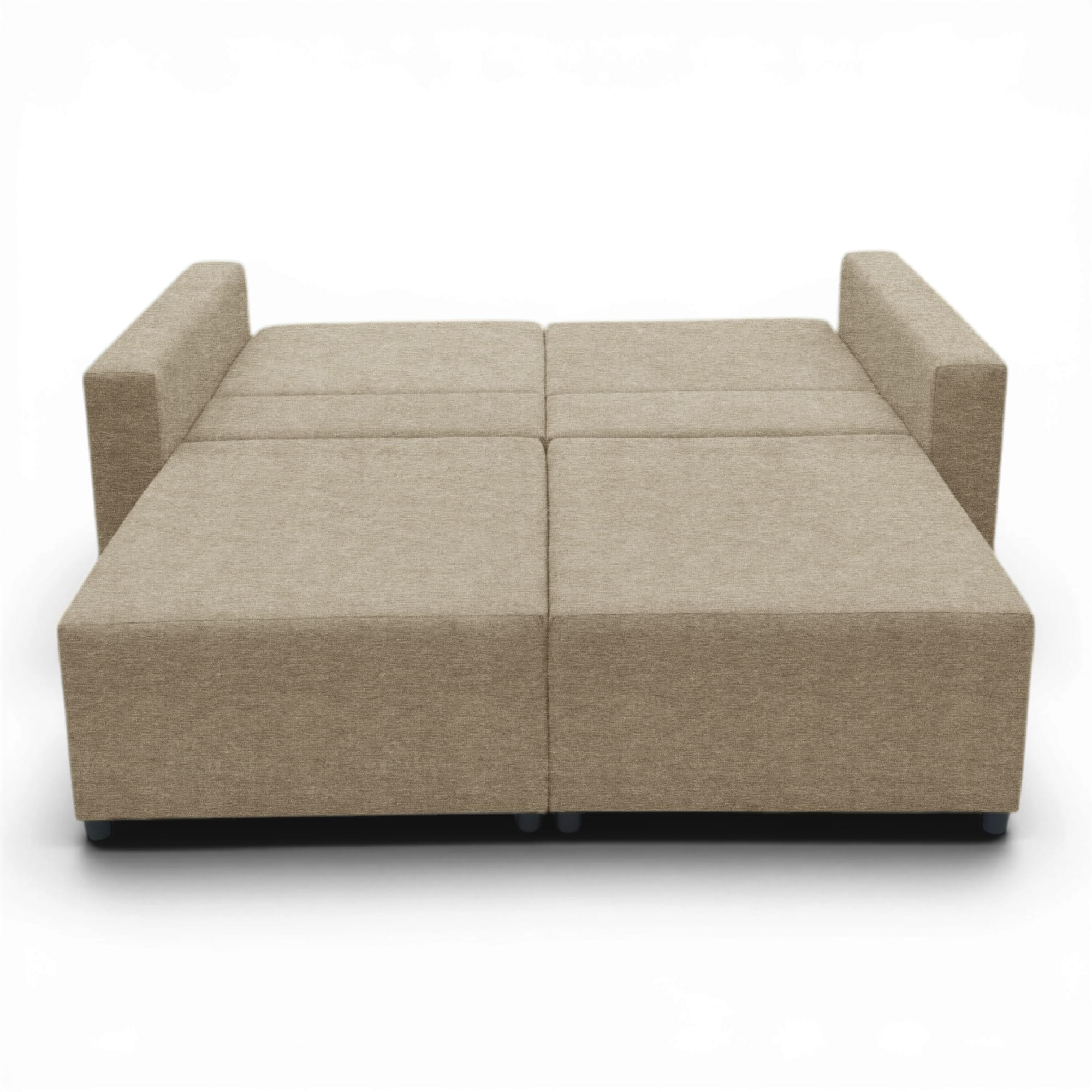 Neo modular convertible sofa bed with storage, beige-gray — photo 16