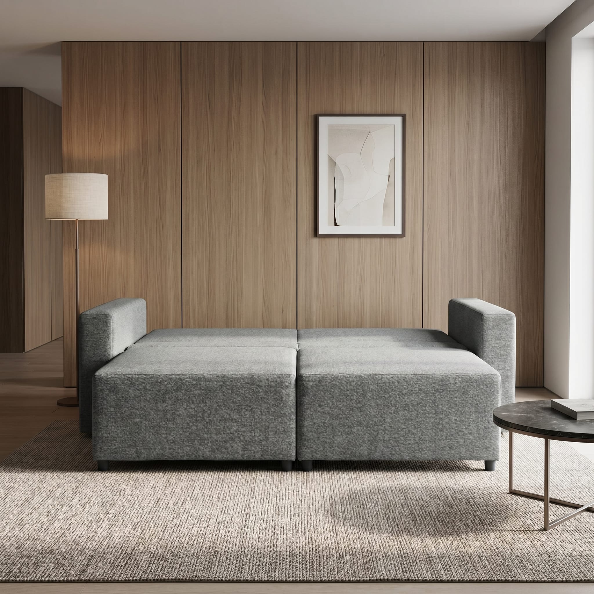 Neo modular convertible sofa bed with storage, dark gray — photo 2