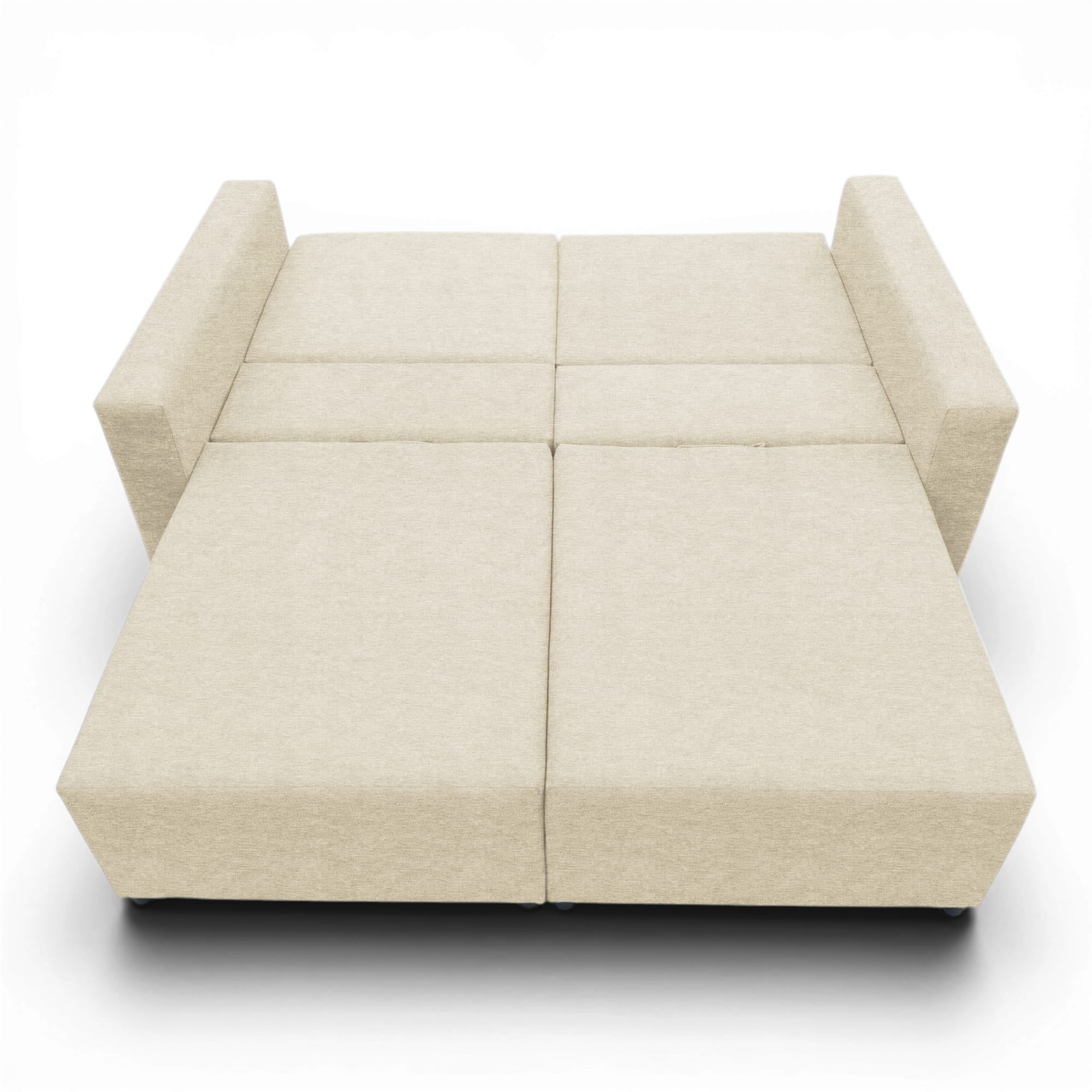 Neo modular convertible sofa bed with storage, cream — photo 4