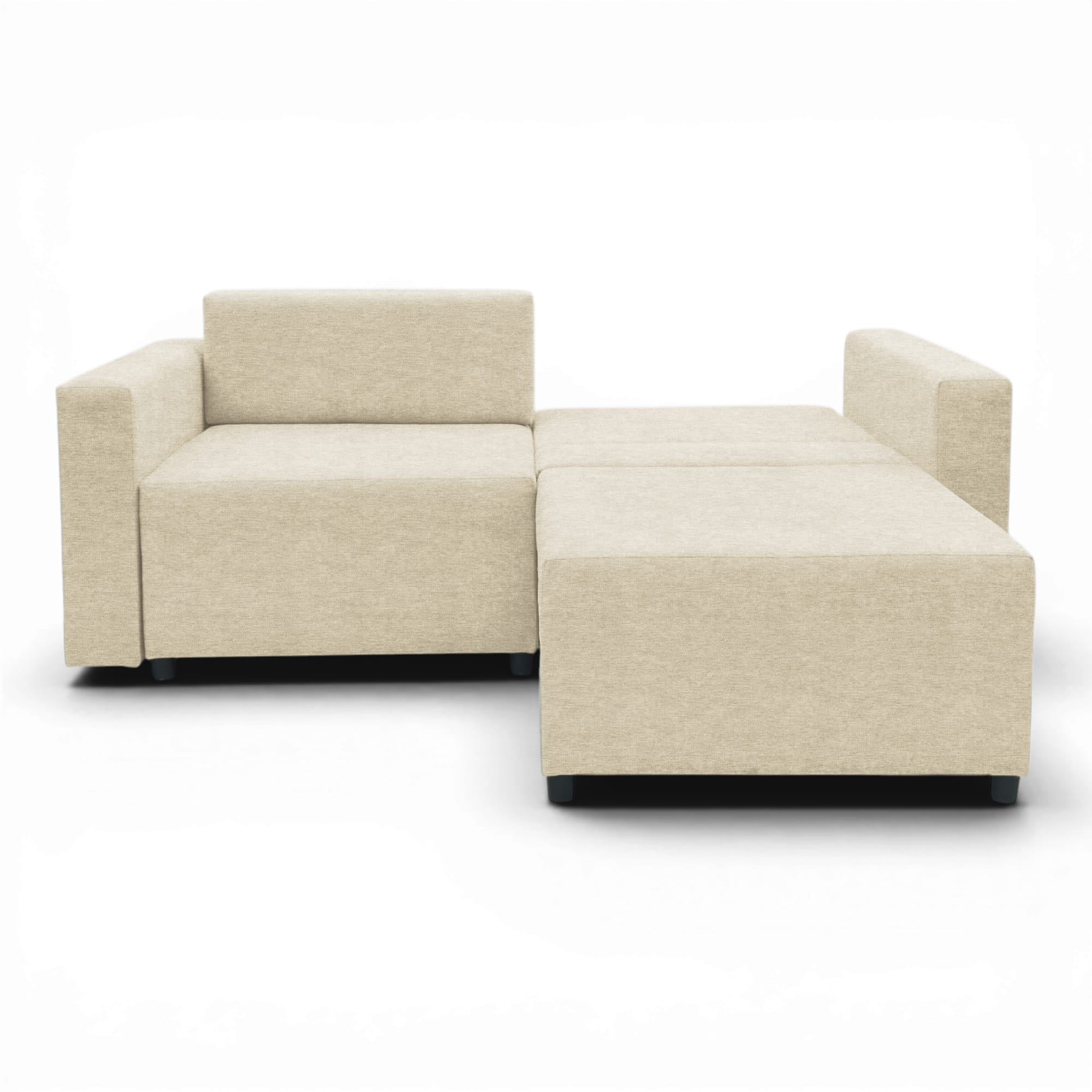 Neo modular convertible sofa bed with storage, cream — photo 5