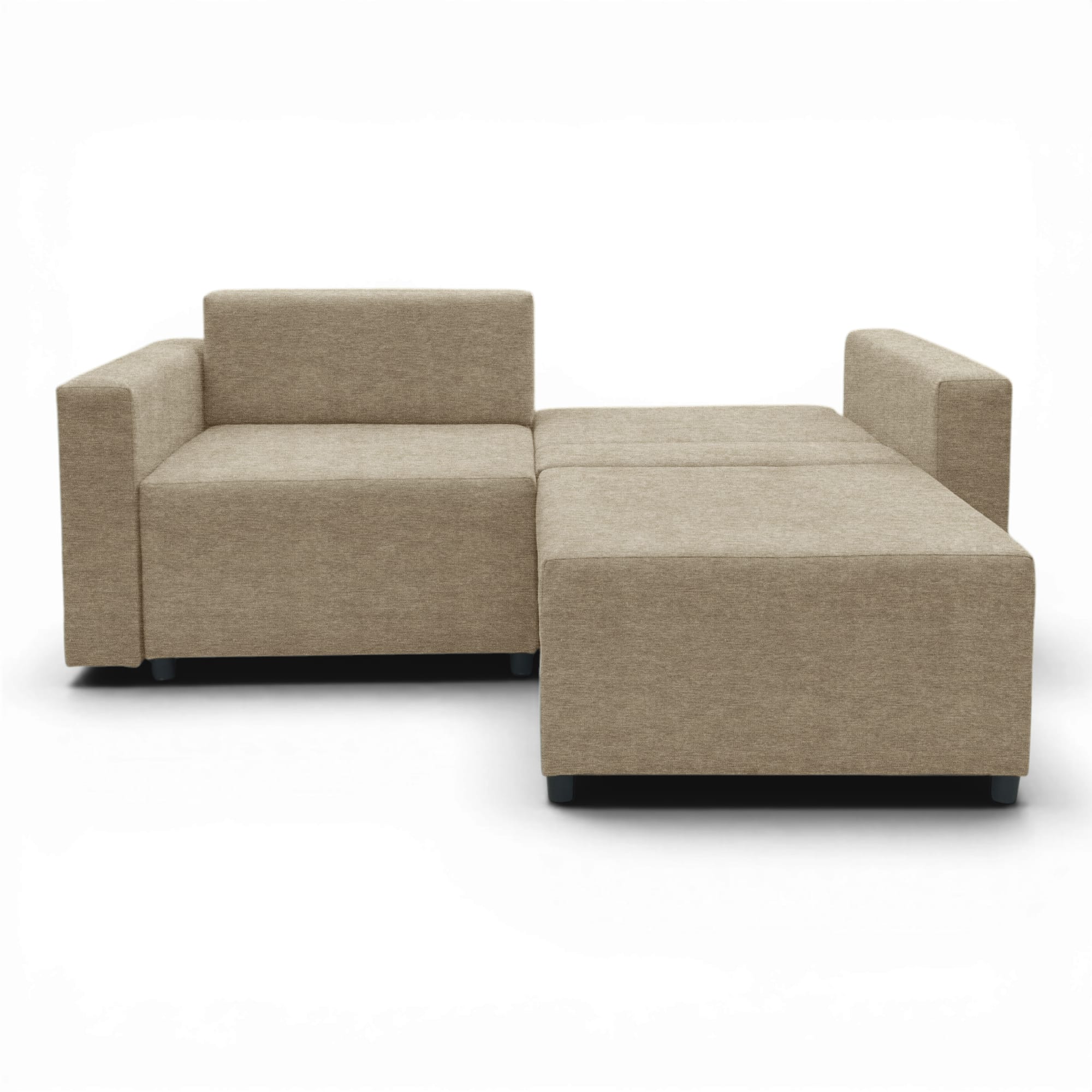 Neo modular convertible sofa bed with storage, beige-gray — photo 5